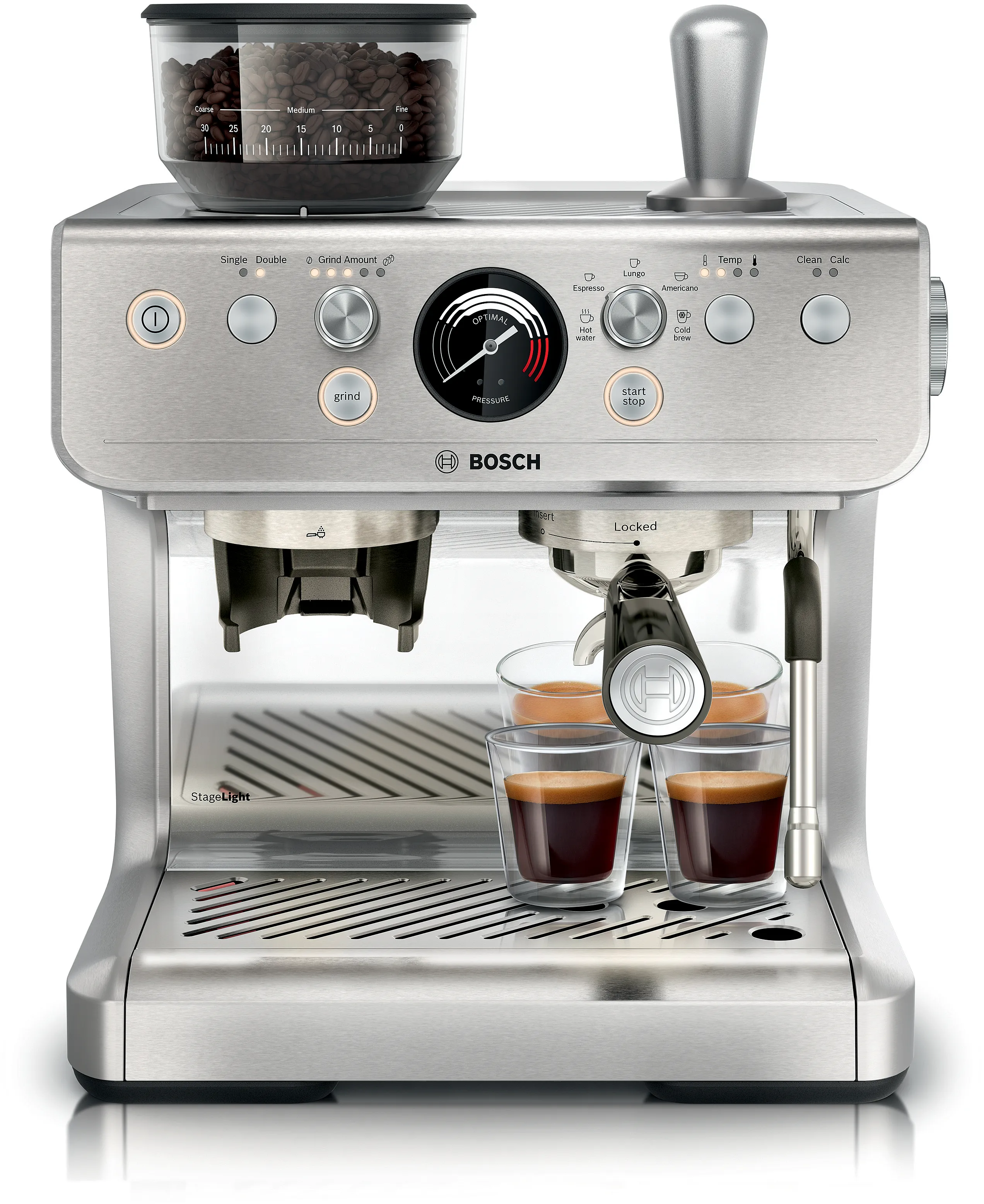 Serie 4 Semi Automatic Coffee Maker Ruostumaton teräs 