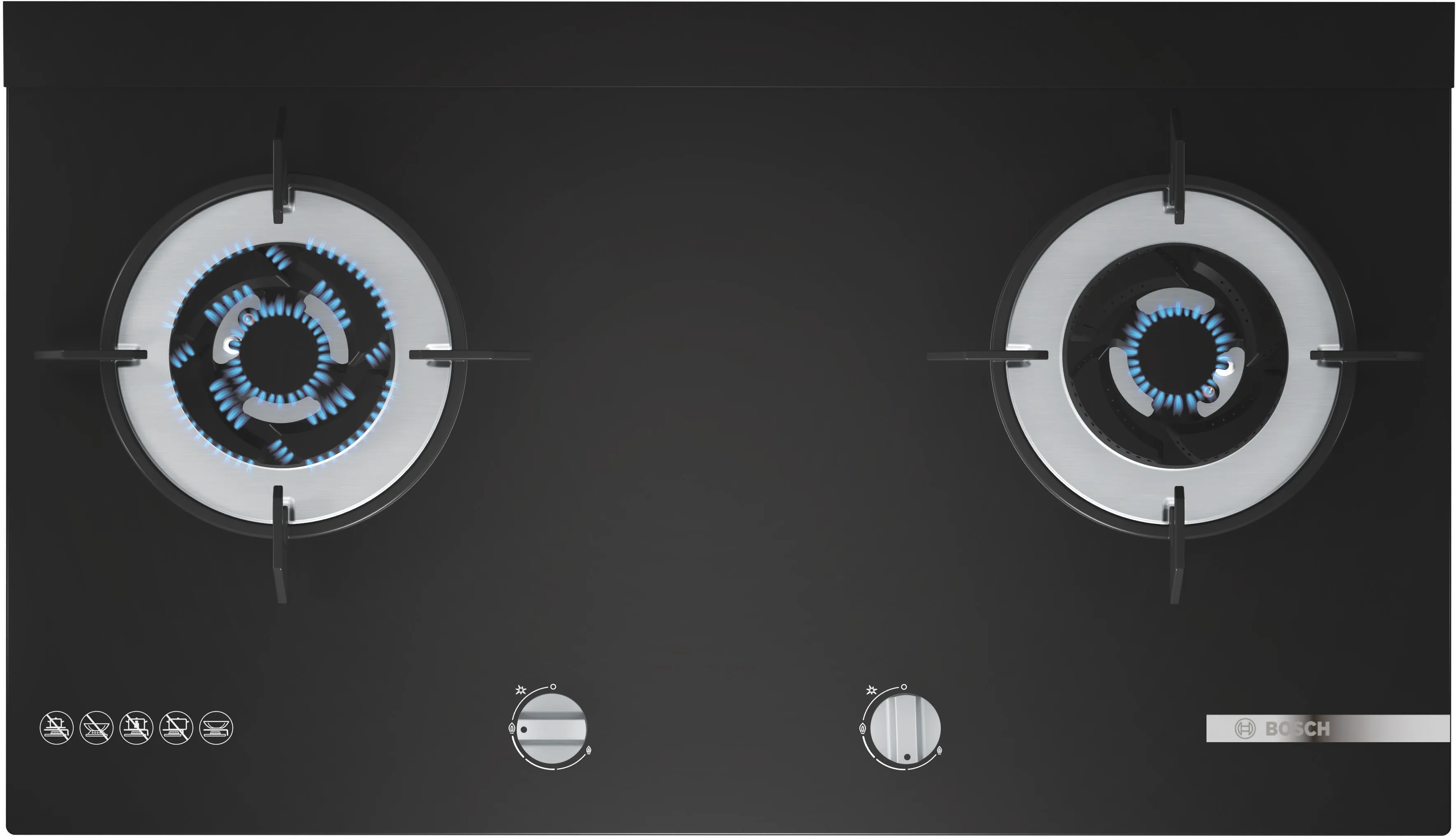 Series 4 Gas hob 78 cm Tempered glass, Black 