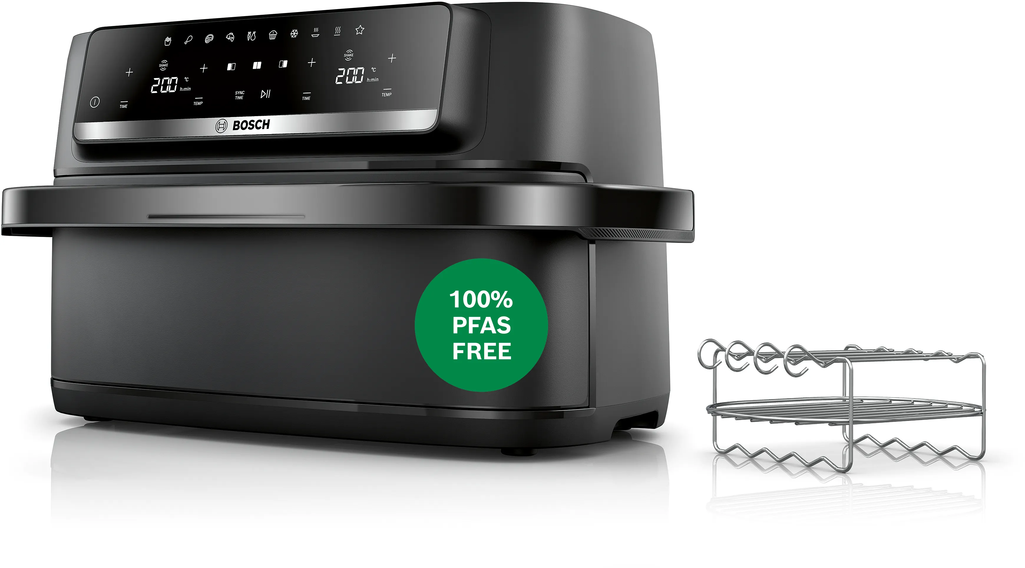 Serija 4 Double Flex Drawer Air Fryer Juodas