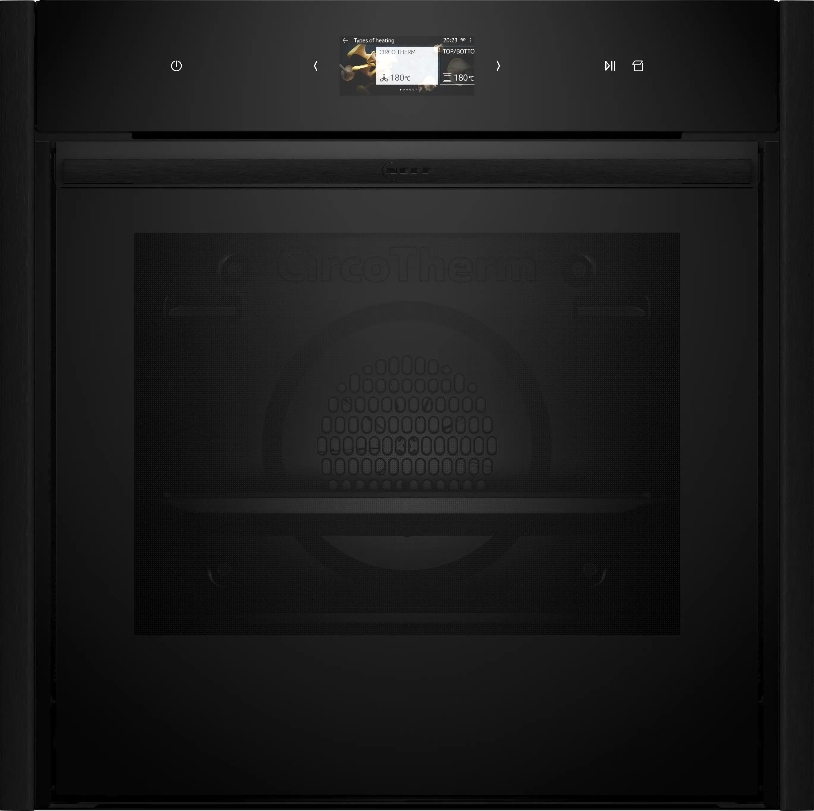 N 90 Forno con vapore da incasso 60 x 60 cm alu brushed black anodized 