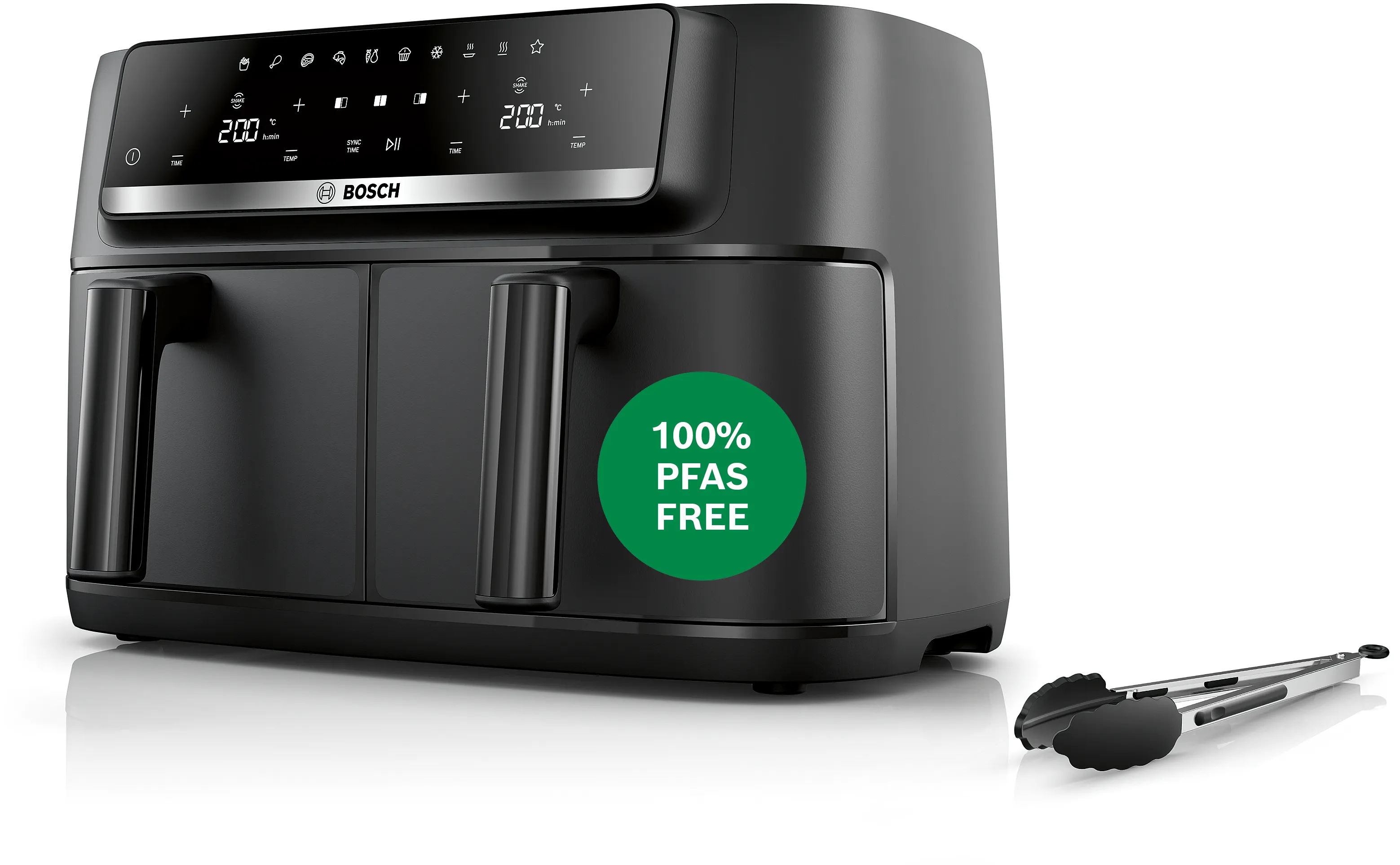Serija 4 Double Drawer Air Fryer Juodas