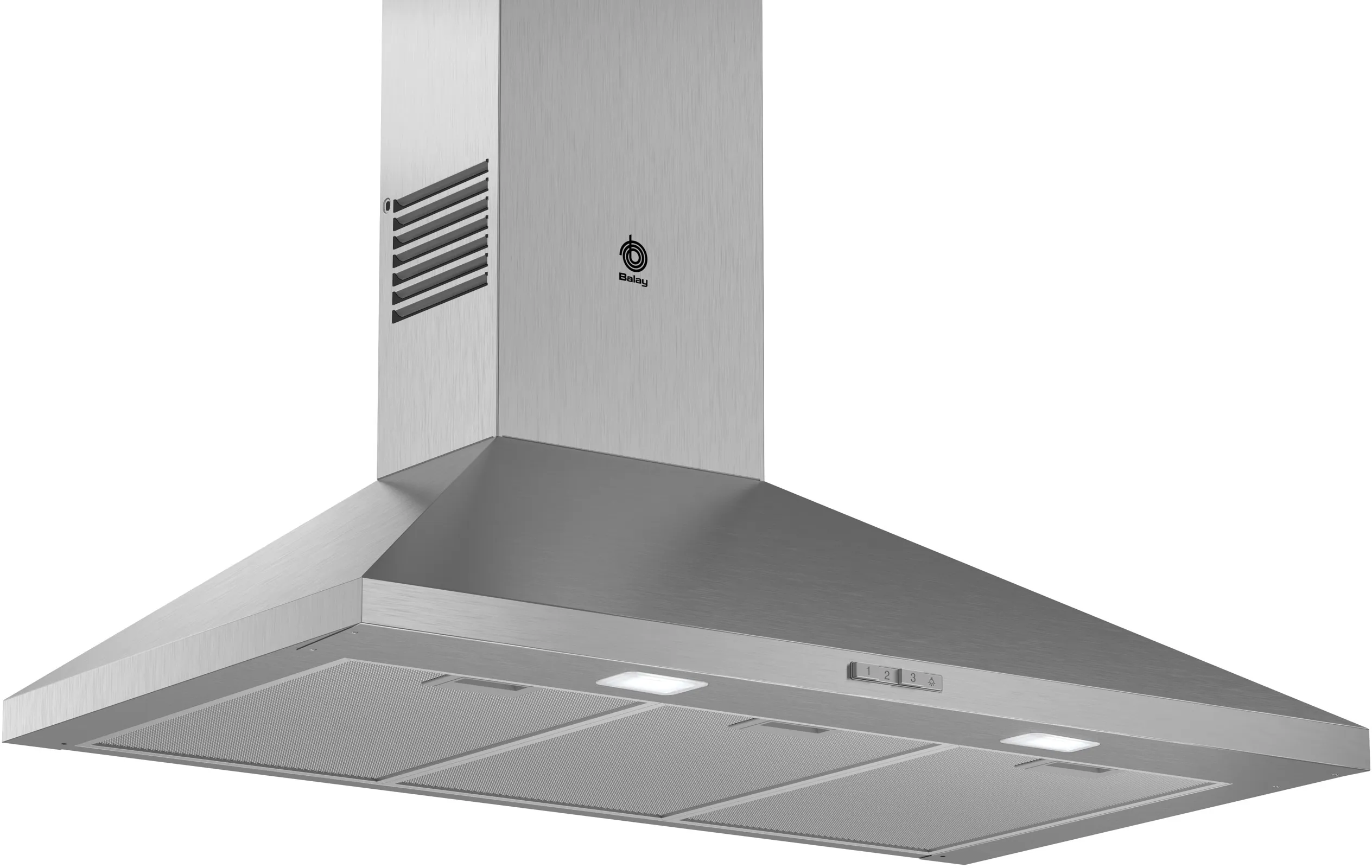 Campana decorativa de pared piramidal 90 cm Acero inoxidable 