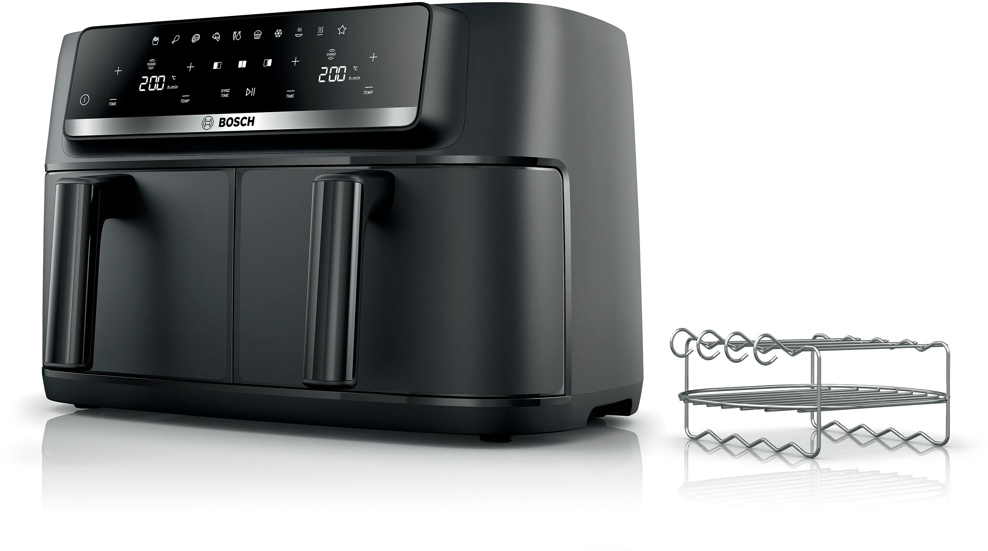 Serie 4 Double Drawer Air Fryer Zwart 