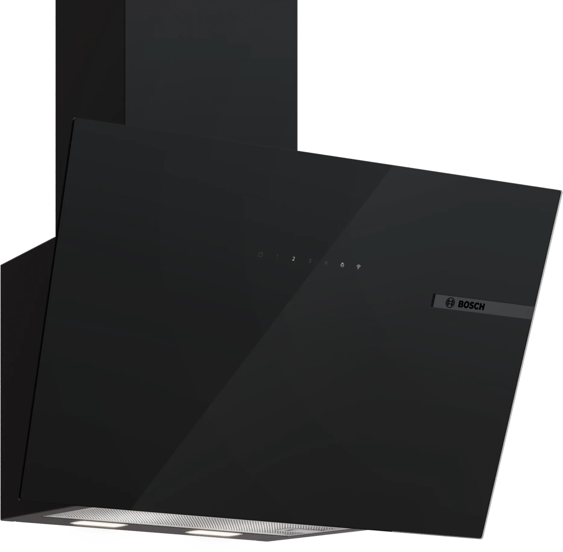 Series 6 Wall-mounted cooker hood 60 cm Clear glass black printed, Black 