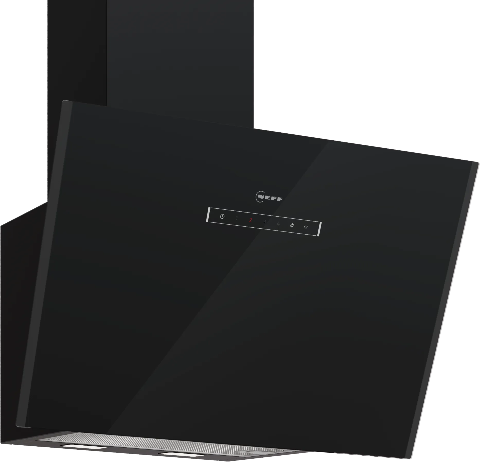 N 70 Wall-mounted cooker hood 60 cm clear glass black printed, clear glass black printed, Black 