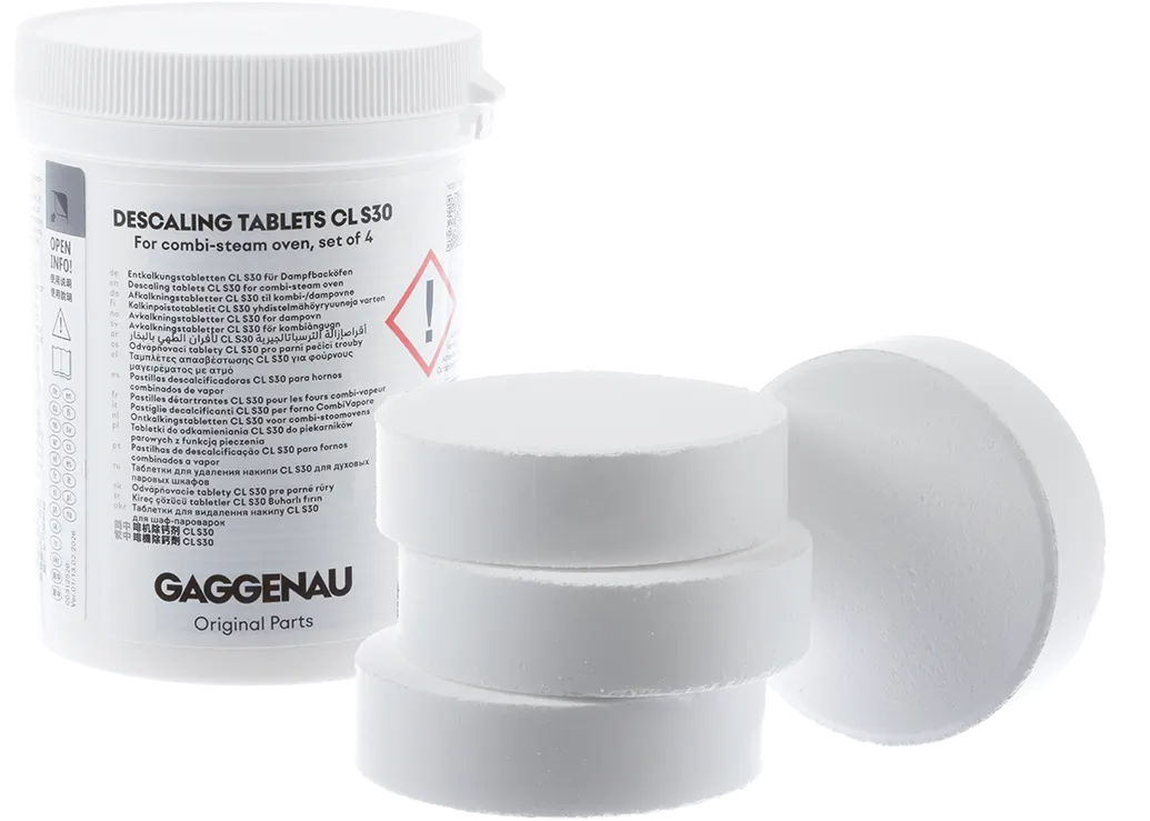4x 120gr Entkalkungstabletten CL S30 für Gaggenau-Dampfbacköfen GOS8002 