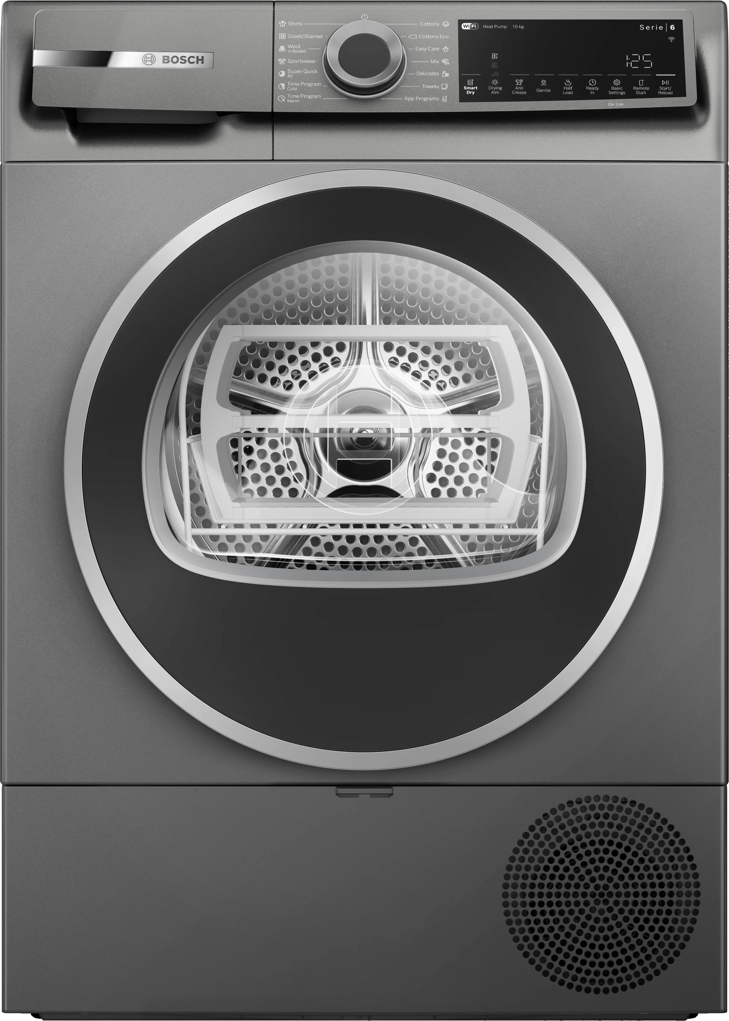 Series 6 Heat Pump Tumble Dryer 10 kg Cast iron grey