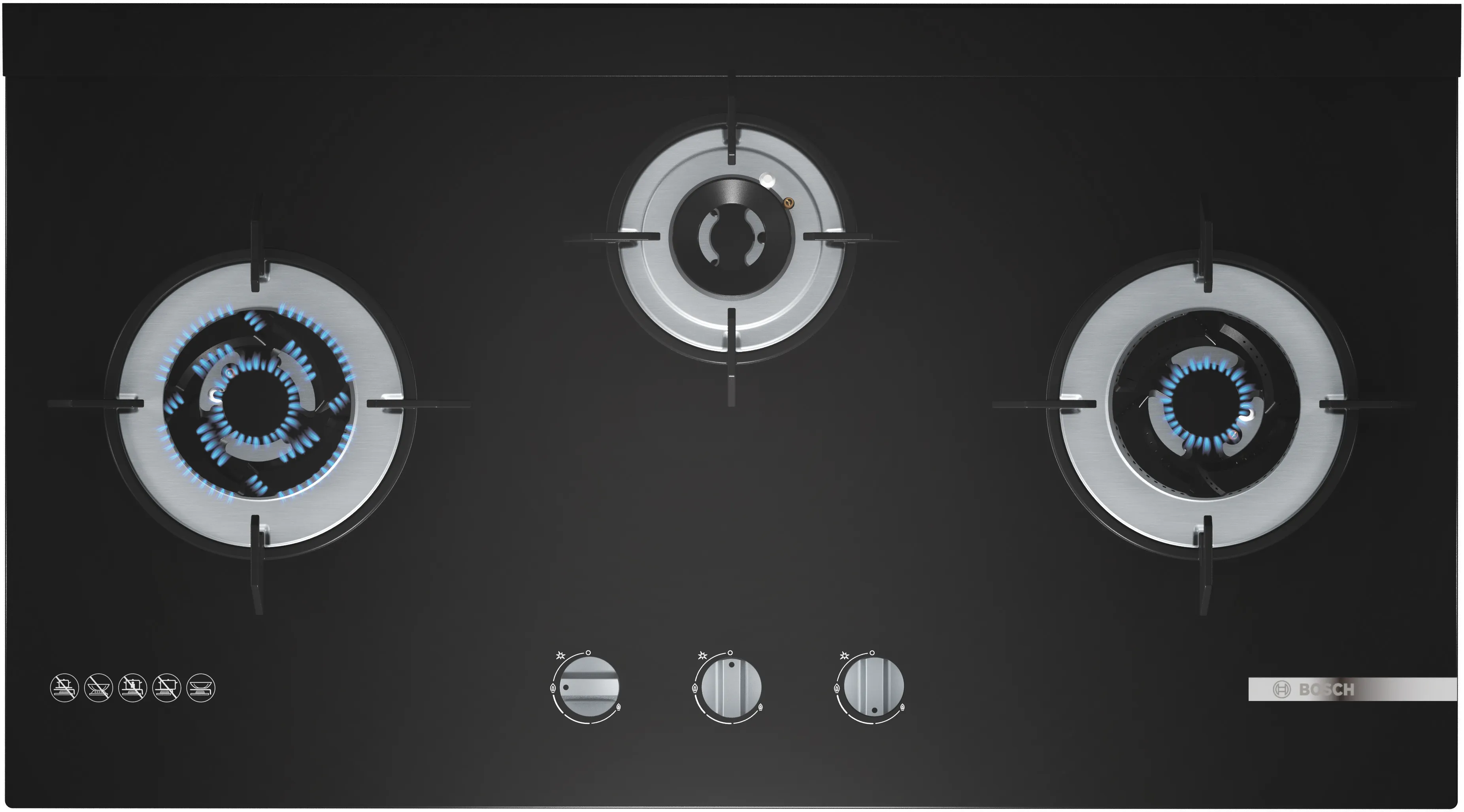 Series 4 Gas hob Tempered glass, Black 