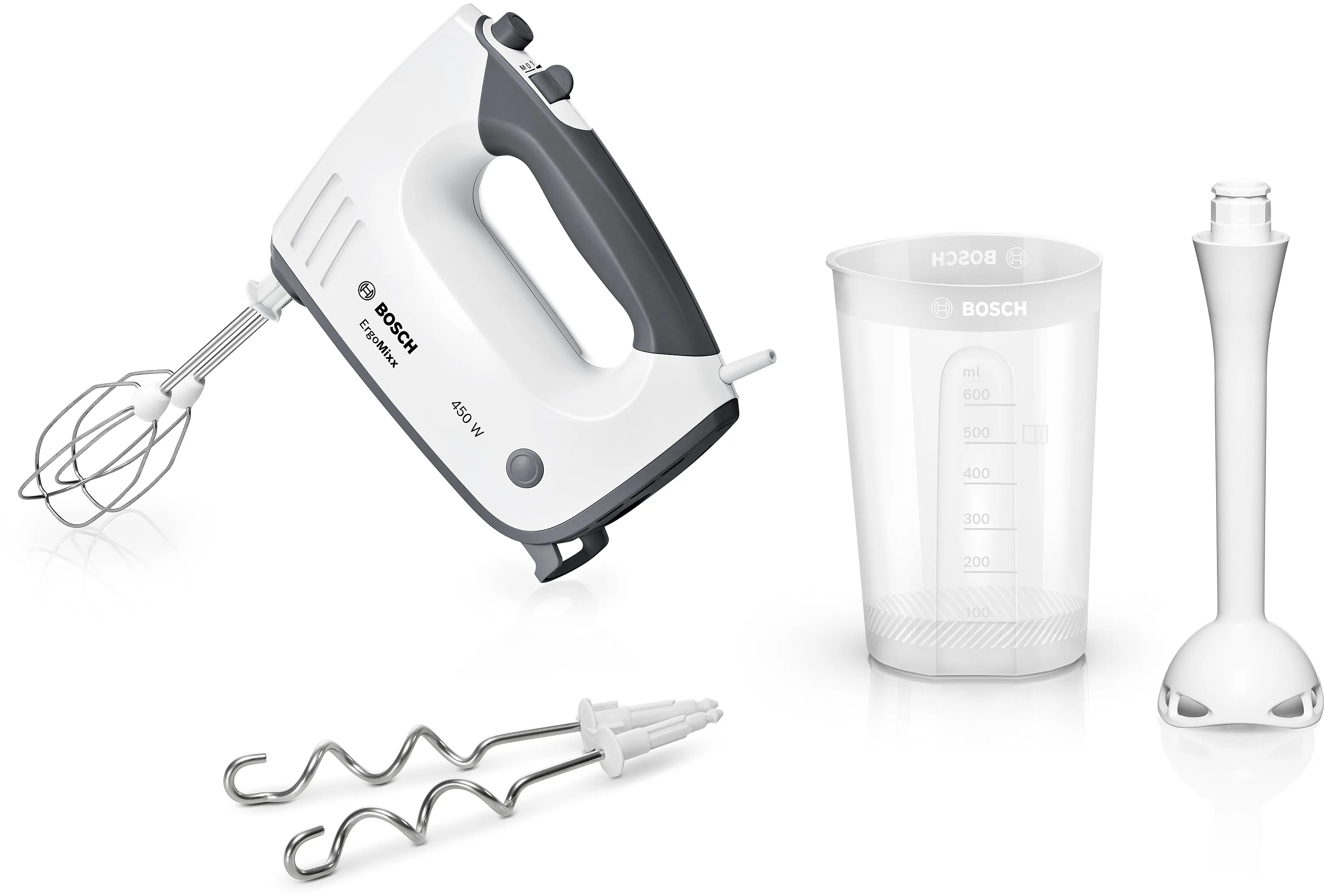 Handmixer ErgoMixx 450 W Wit, Grijs 