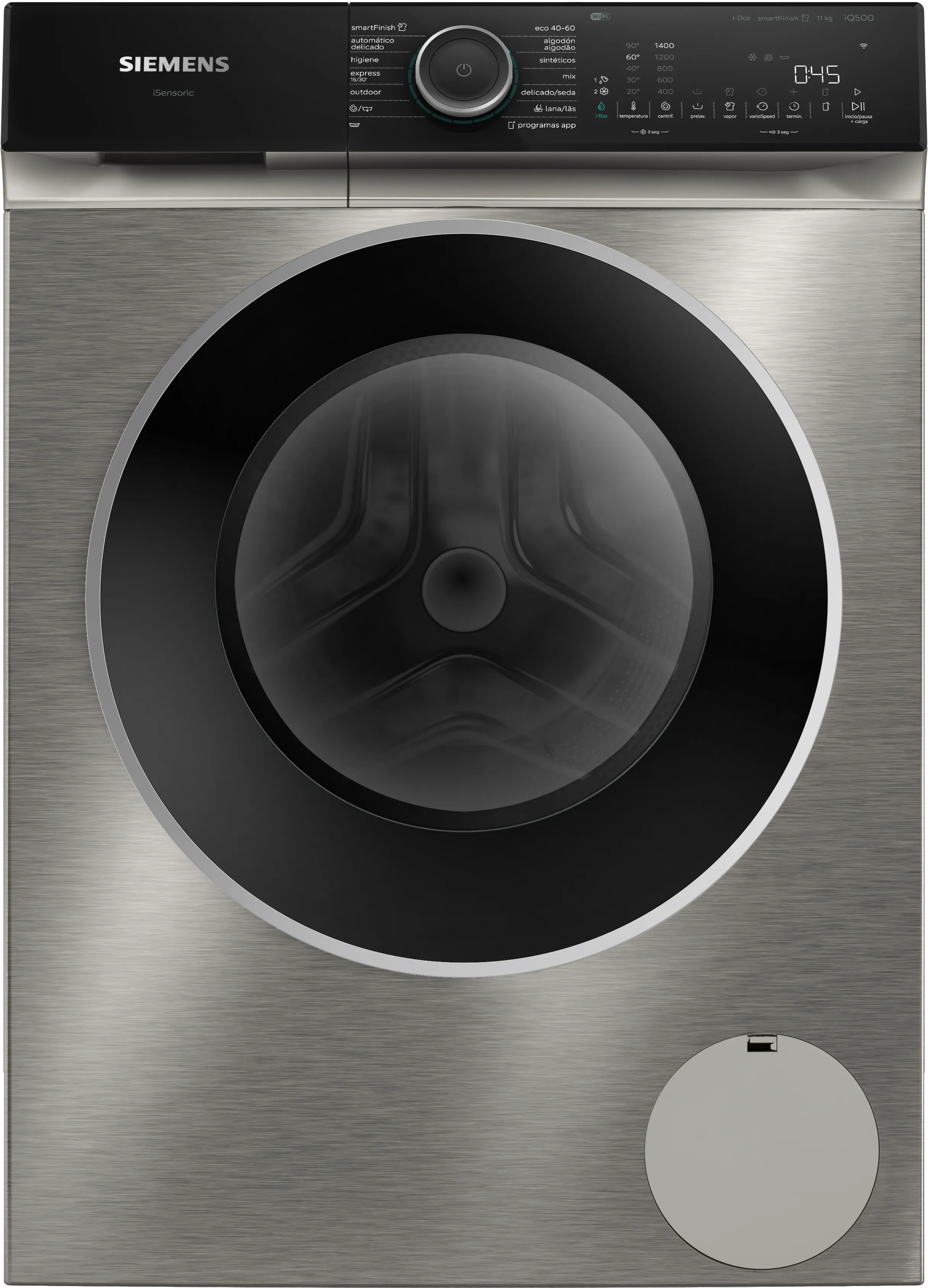 iQ500 Lavadora de carga frontal 11 kg máx. 1400 rpm, Acero antihuellas 