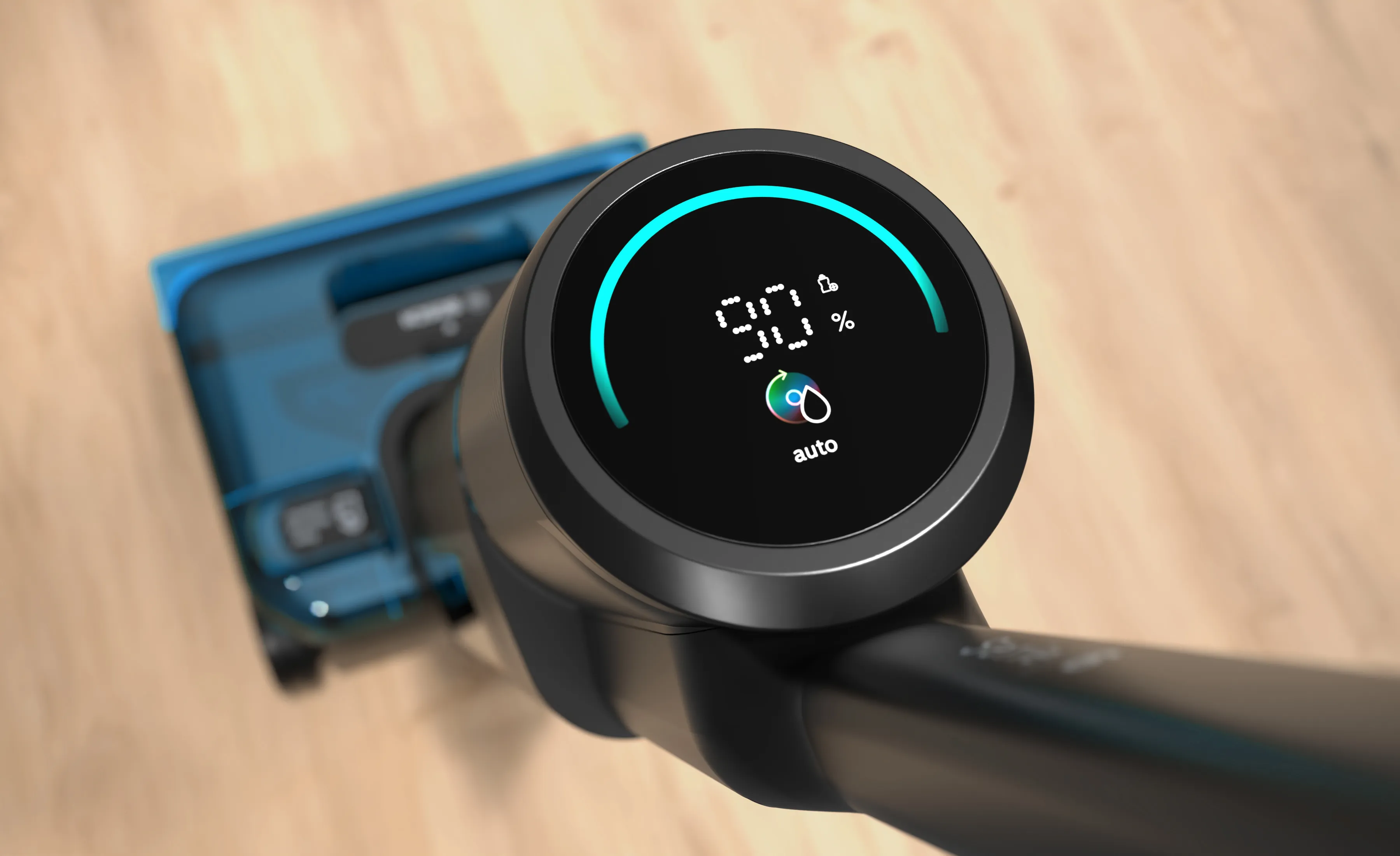 Lo schermo della lavapavimenti OneFlow mostra la modalità di pulizia Auto