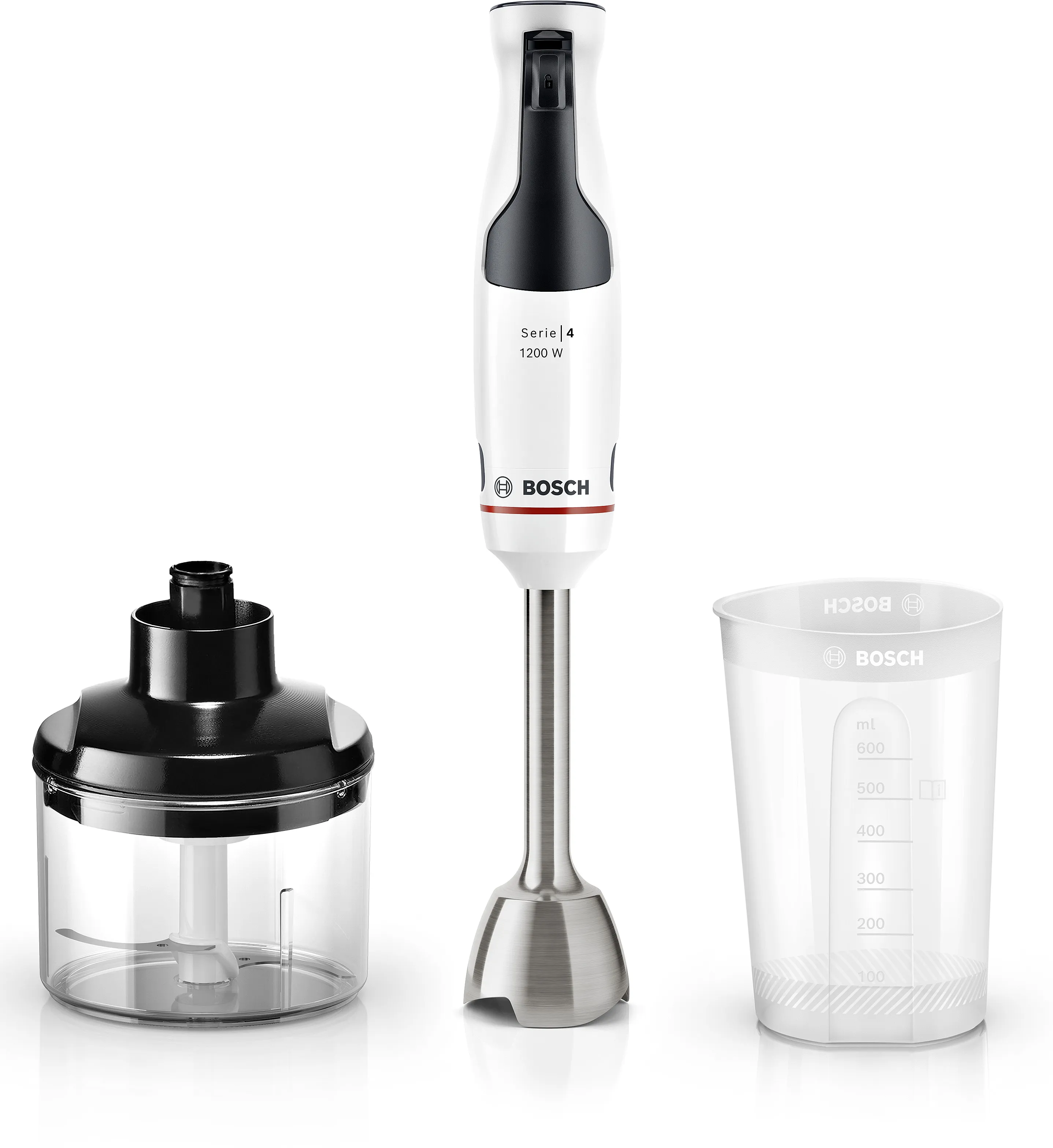 Série 4 Mixeur plongeurs ErgoMaster 1200 W Blanc, Gris noir 