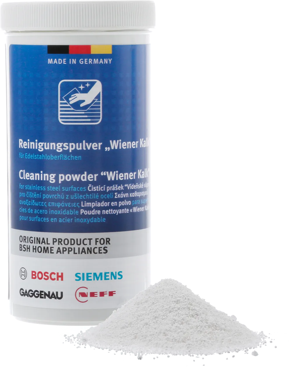 Cleaning powder "Wiener Kalk" for stainless steel surfaces