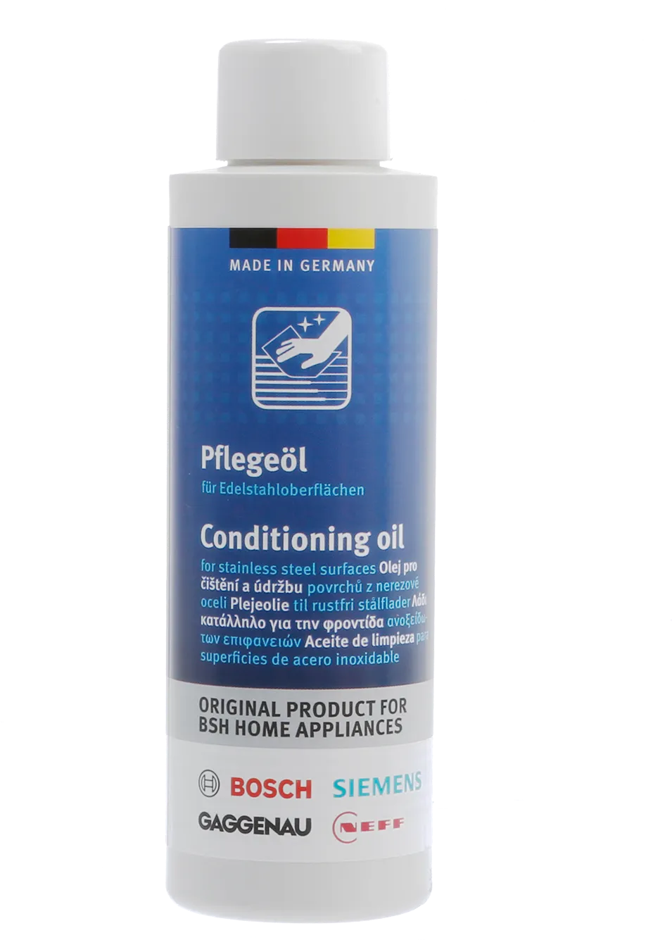 Huile de nettoyage pour surfaces en acier inoxydable Made in Germany 
