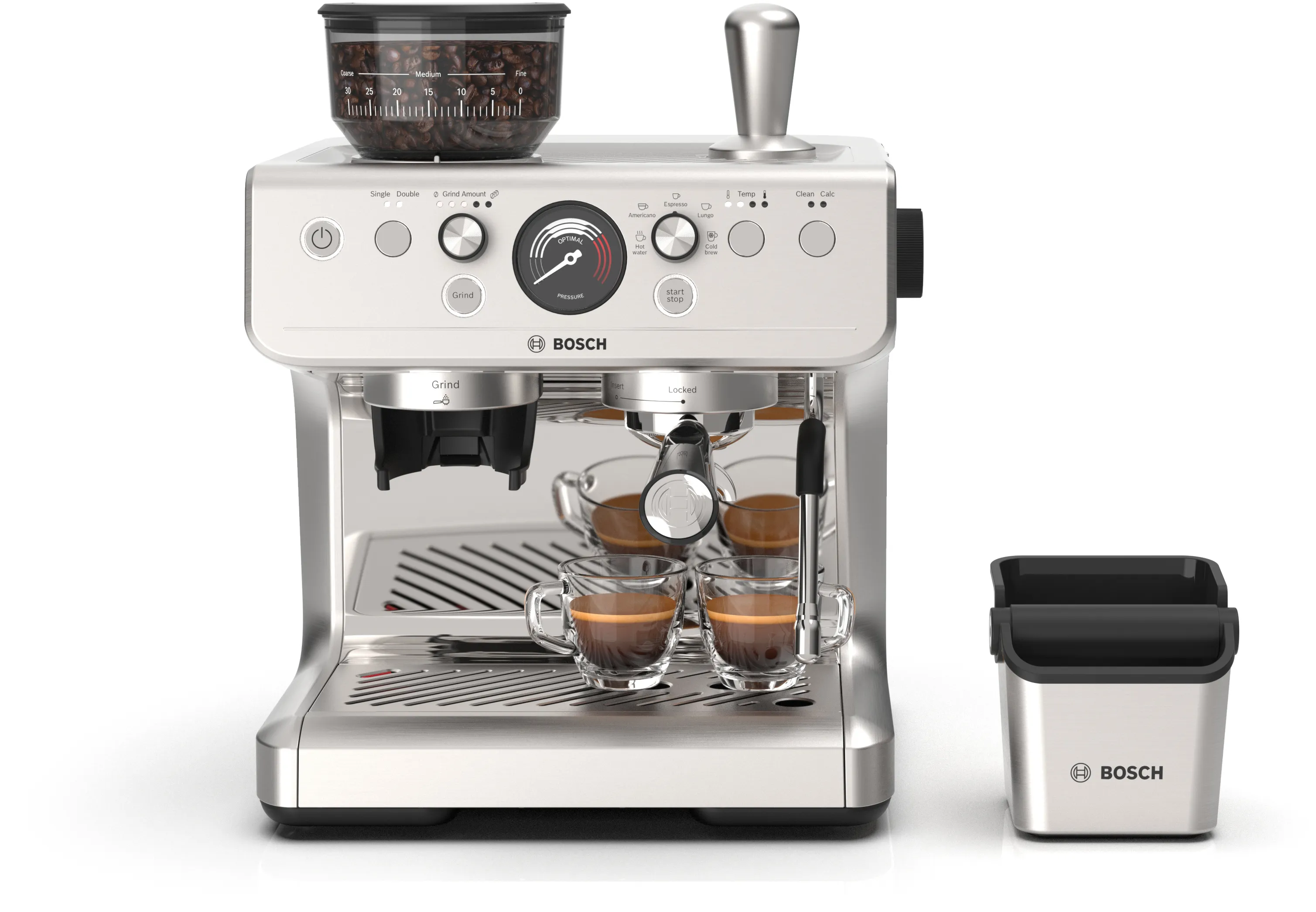 Serie 4 Siebträgermaschine Starter Kit HomeCafé Edelstahl 