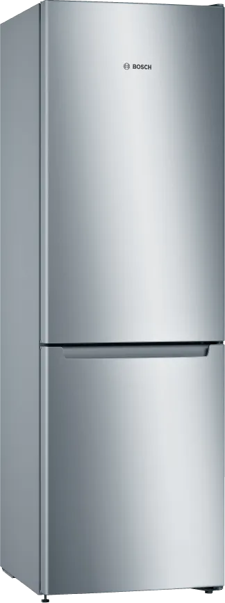 Sērija 2 Brīvstāvošs ledusskapis – saldētava ar saldētavu apakšā 186 x 60 cm Nerūsējošā tērauda izskats 