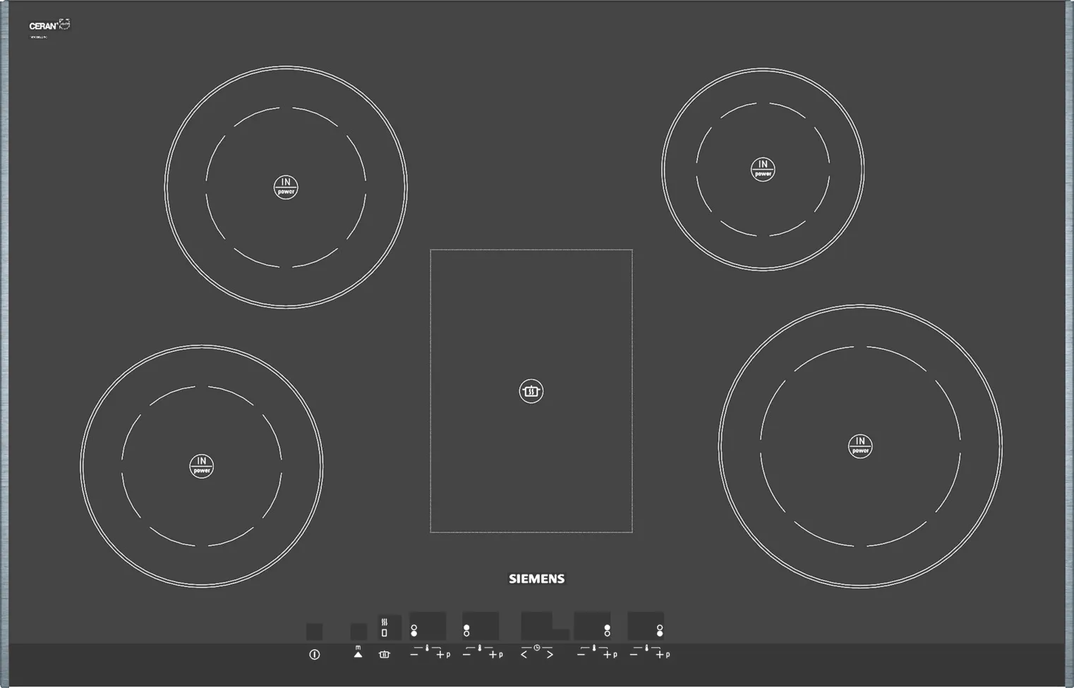  Induction hob 80 cm surface mount with frame