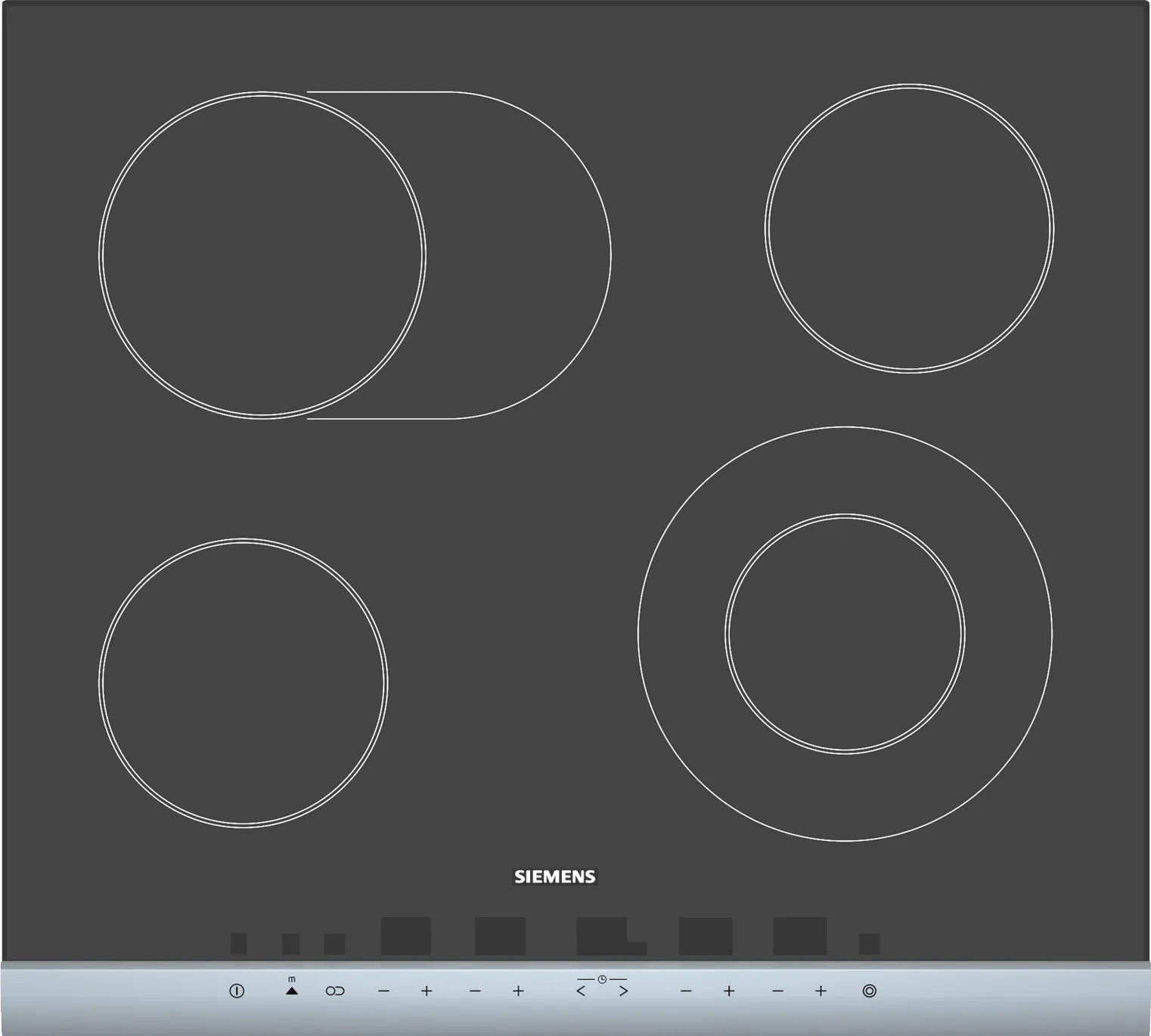  Electric hob 60 cm Black, surface mount without frame