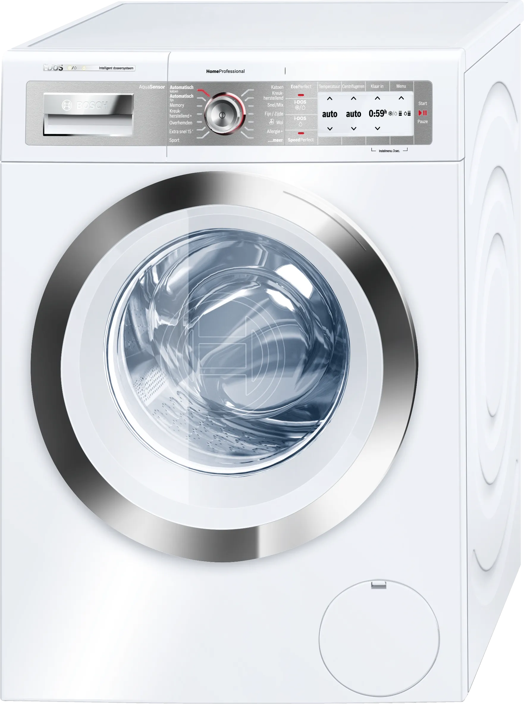 HomeProfessional washing machine, frontloader fullsize 8 kg 1600 rpm, White