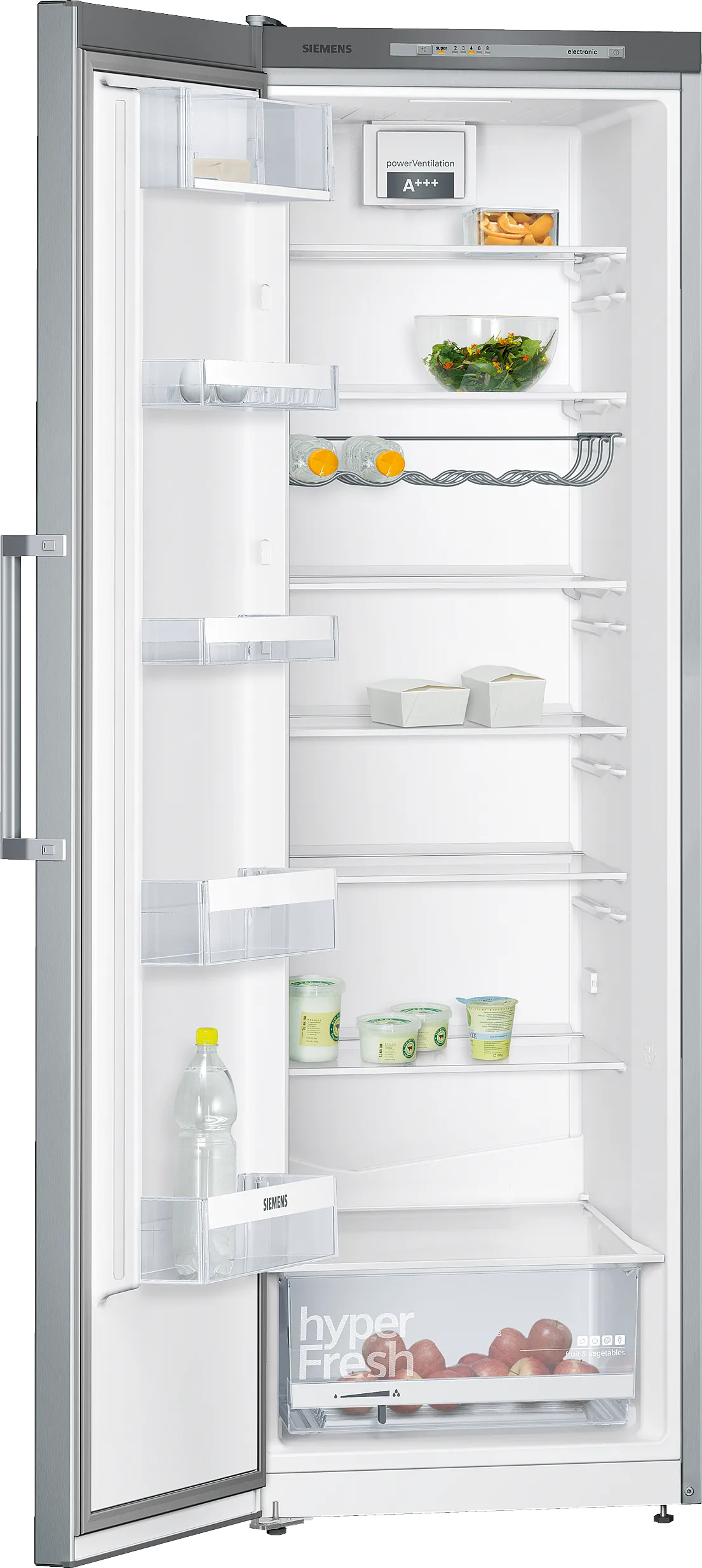 iQ300 free-standing fridge 186 x 60 cm Inox-look