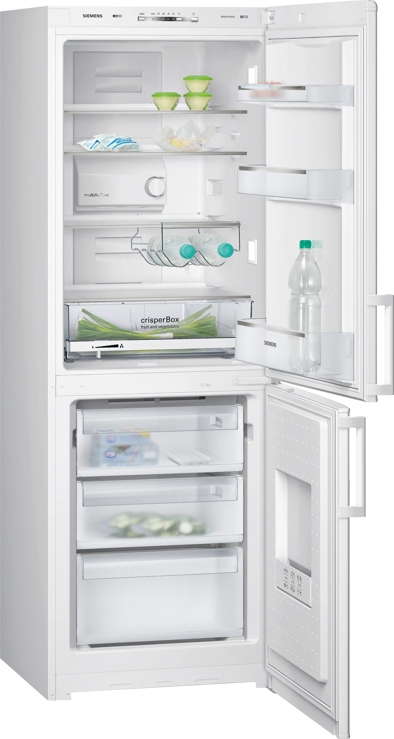 iQ300 free-standing fridge-freezer with freezer at bottom 170 x 60 cm White, Total noFrost
