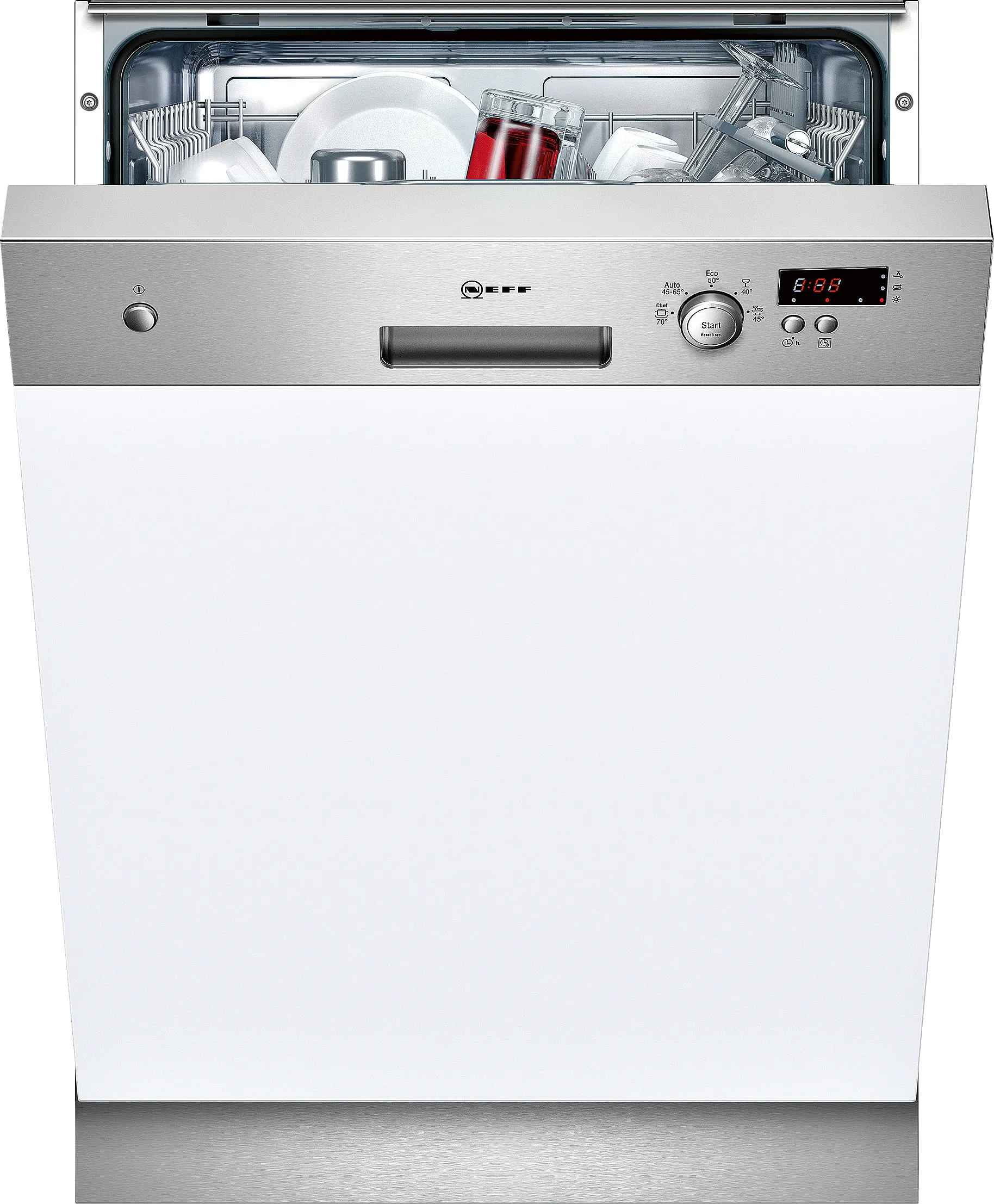  semi-integrated dishwasher 60 cm Brushed steel, XXL