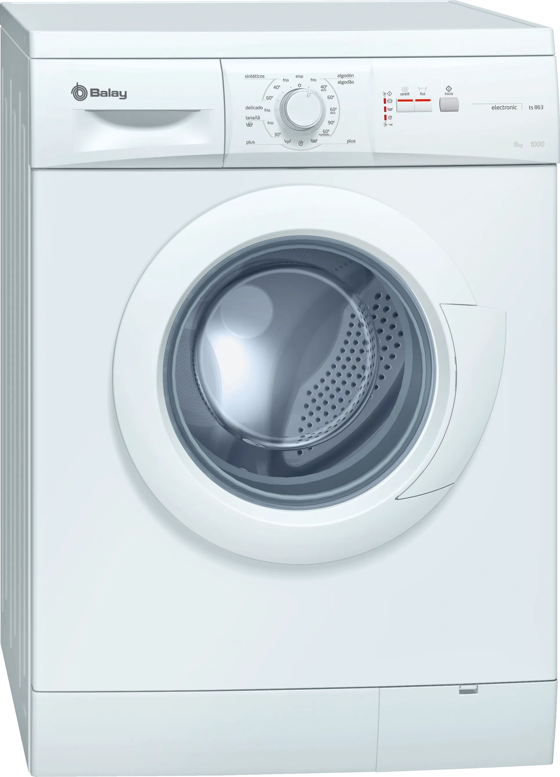  washing machine, frontloader fullsize 6 kg 1000 rpm, White