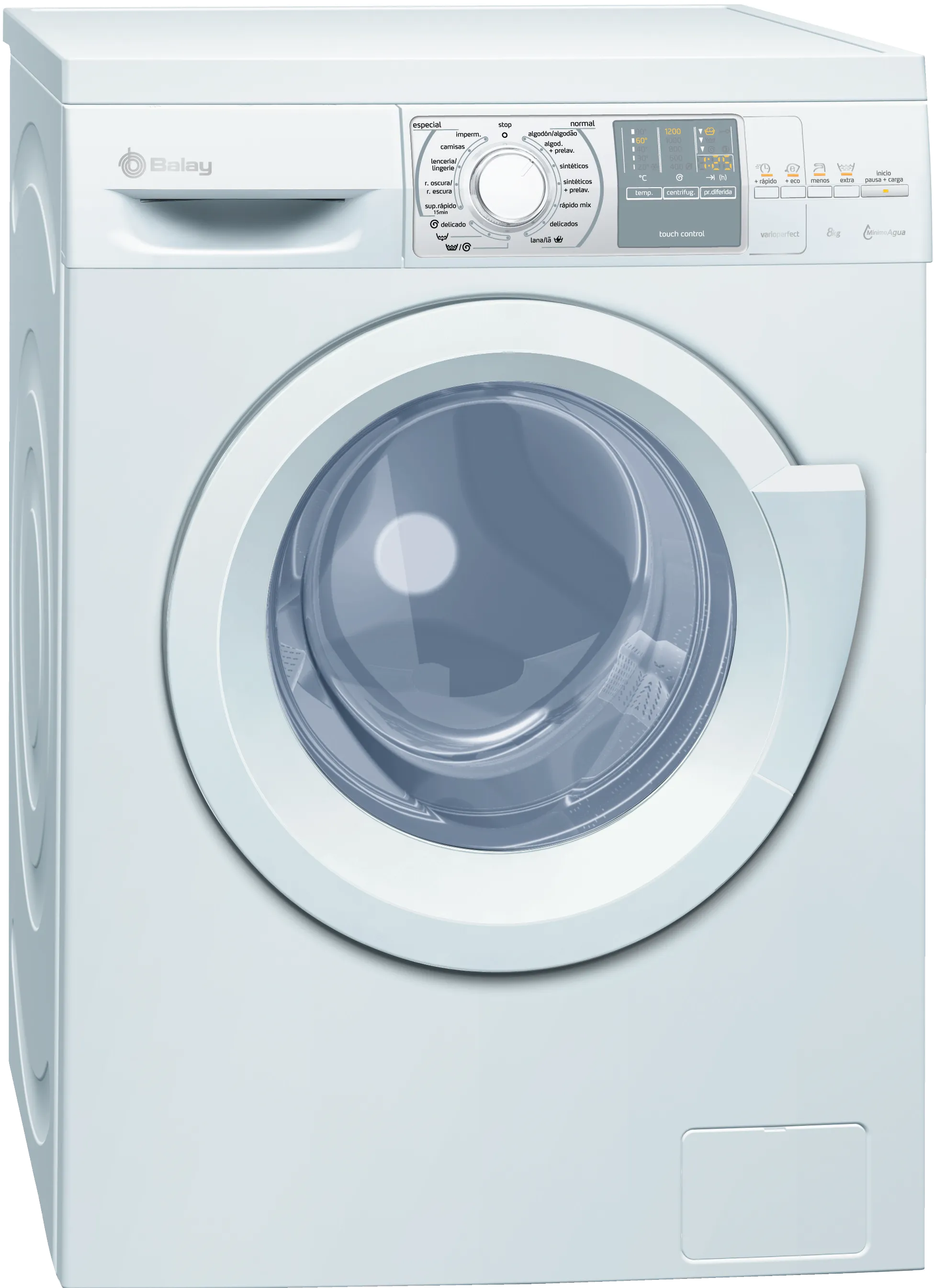 washing machine, frontloader fullsize 8 kg 1200 rpm, White