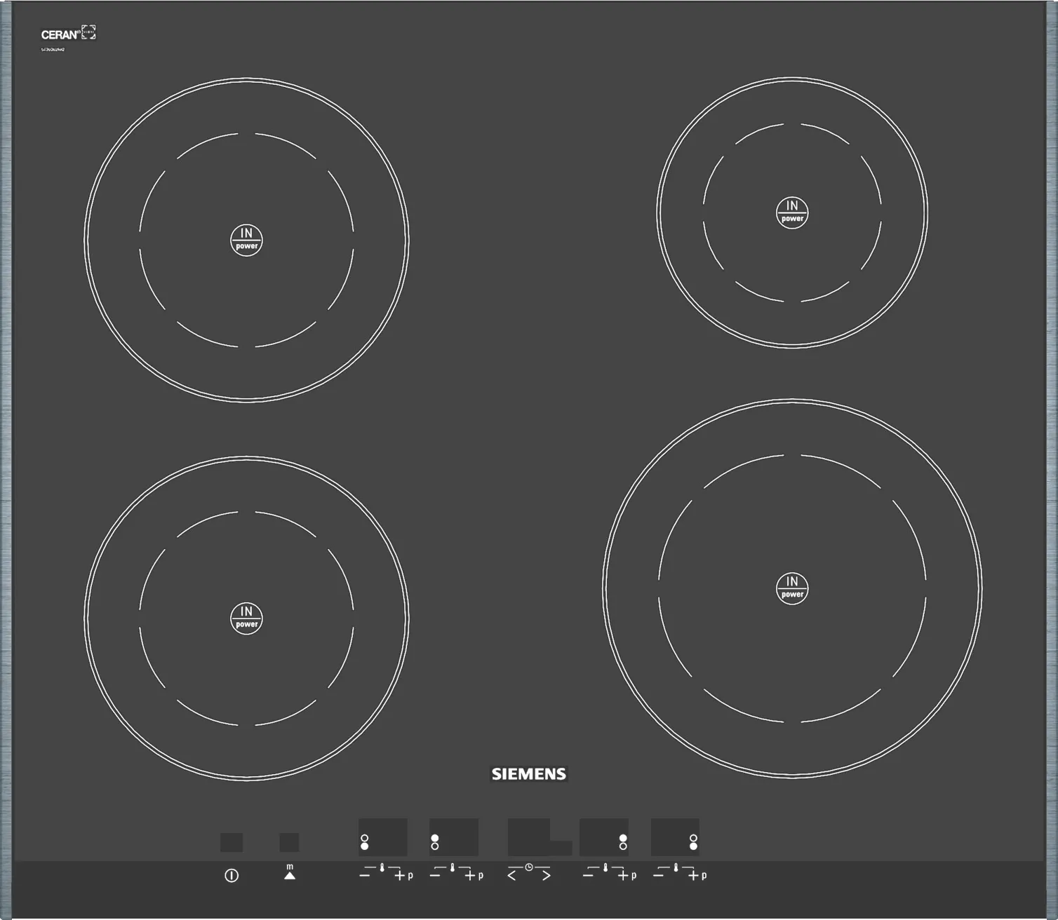  Induction hob 60 cm surface mount with frame
