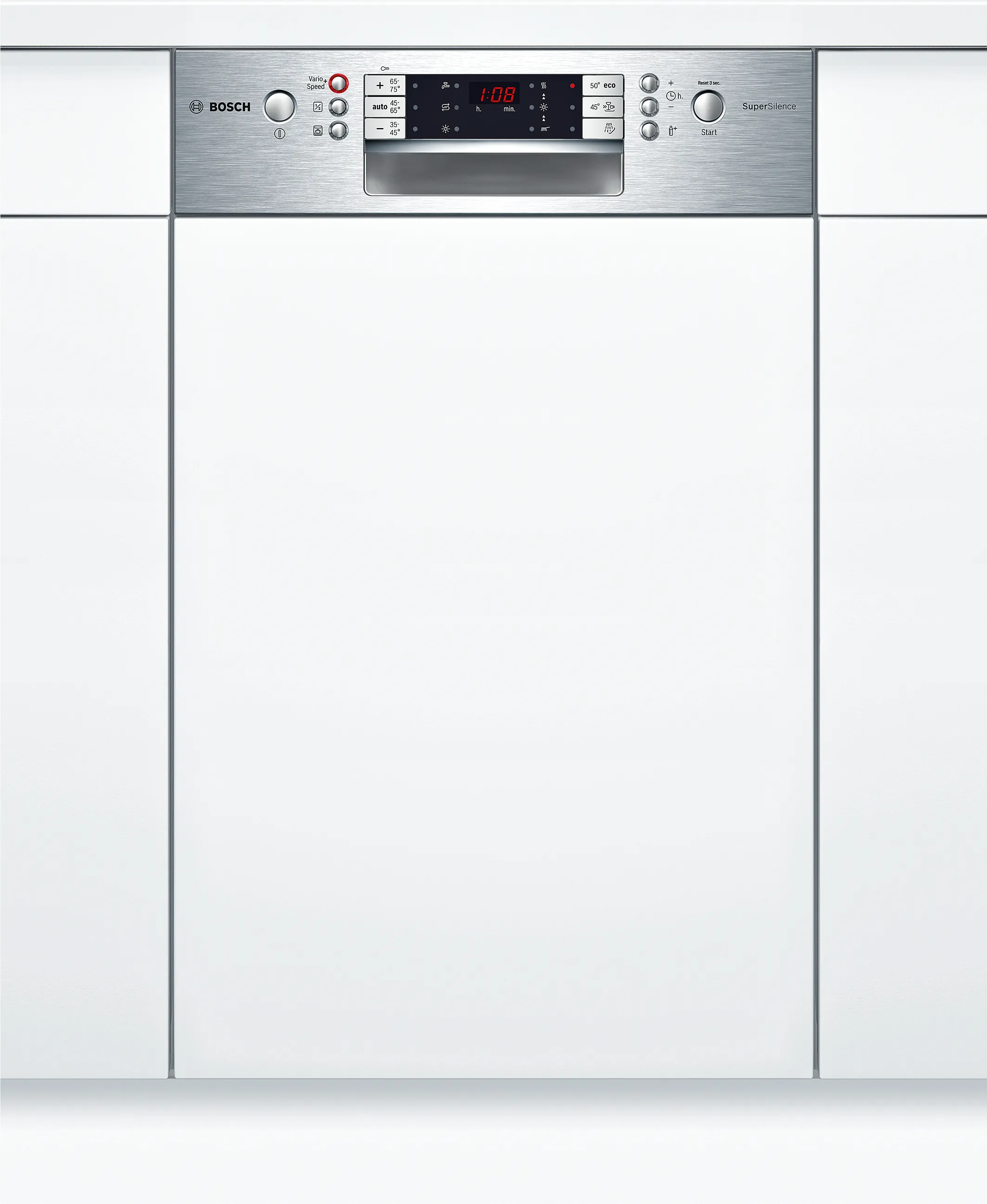 semi-integrated dishwasher 45 cm Brushed steel