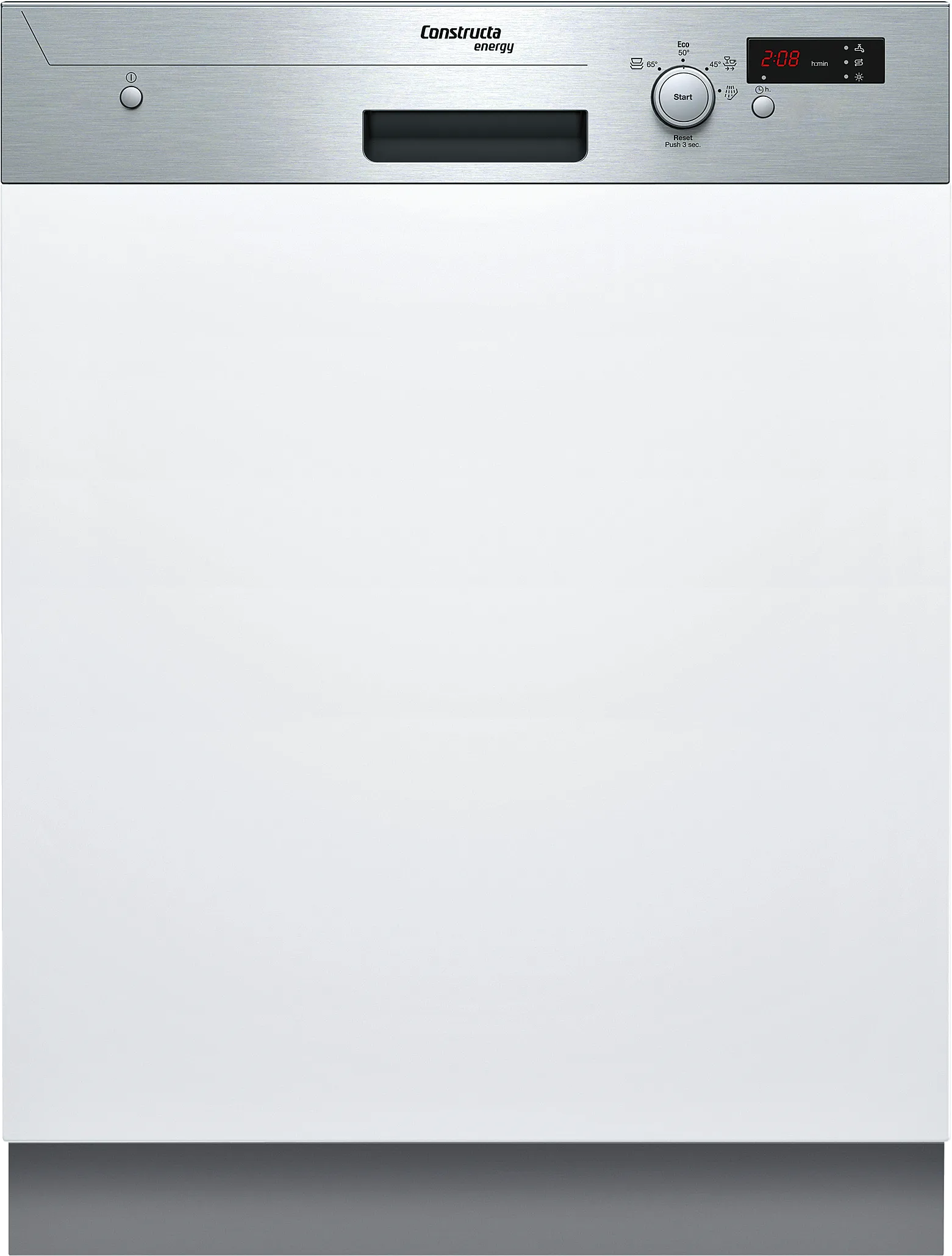 semi-integrated dishwasher 60 cm Brushed steel