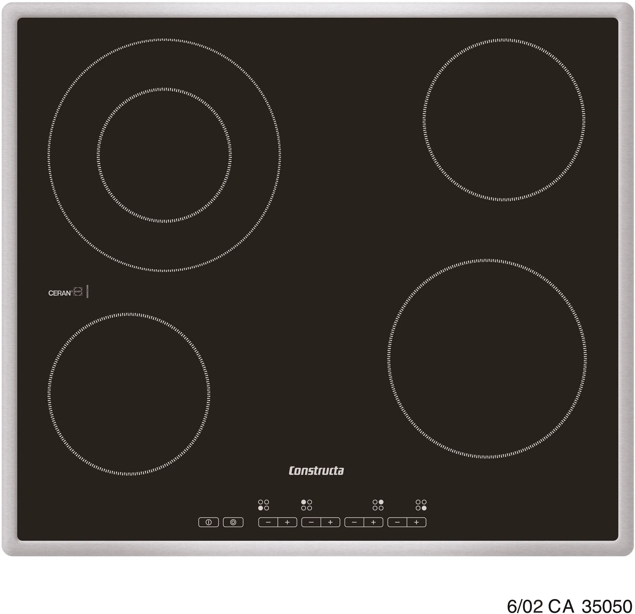  Electric hob 60 cm Black, surface mount with frame