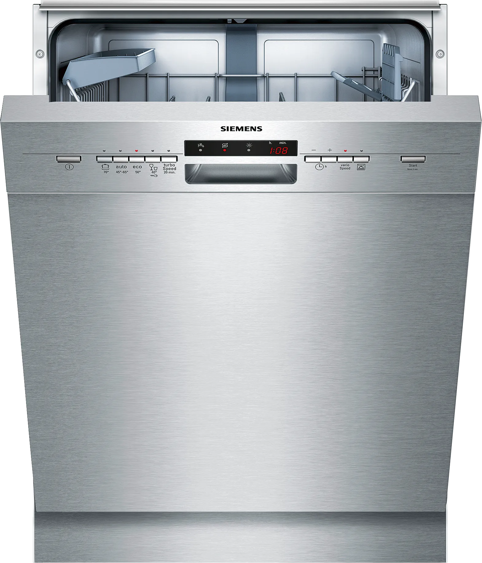  built-under dishwasher 60 cm Brushed steel