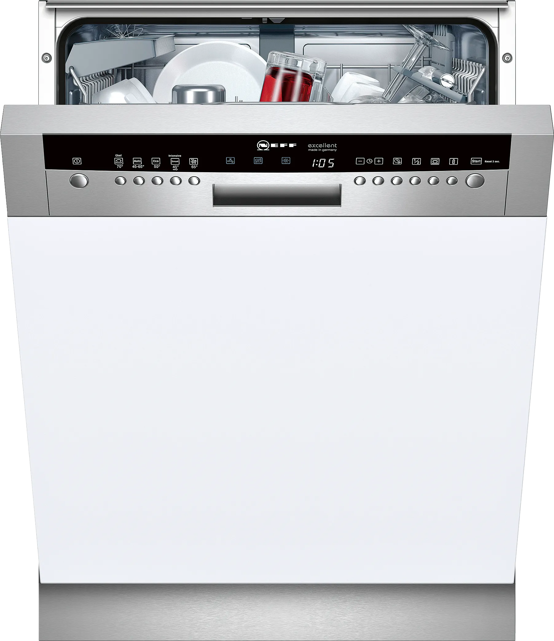 semi-integrated dishwasher 60 cm Brushed steel