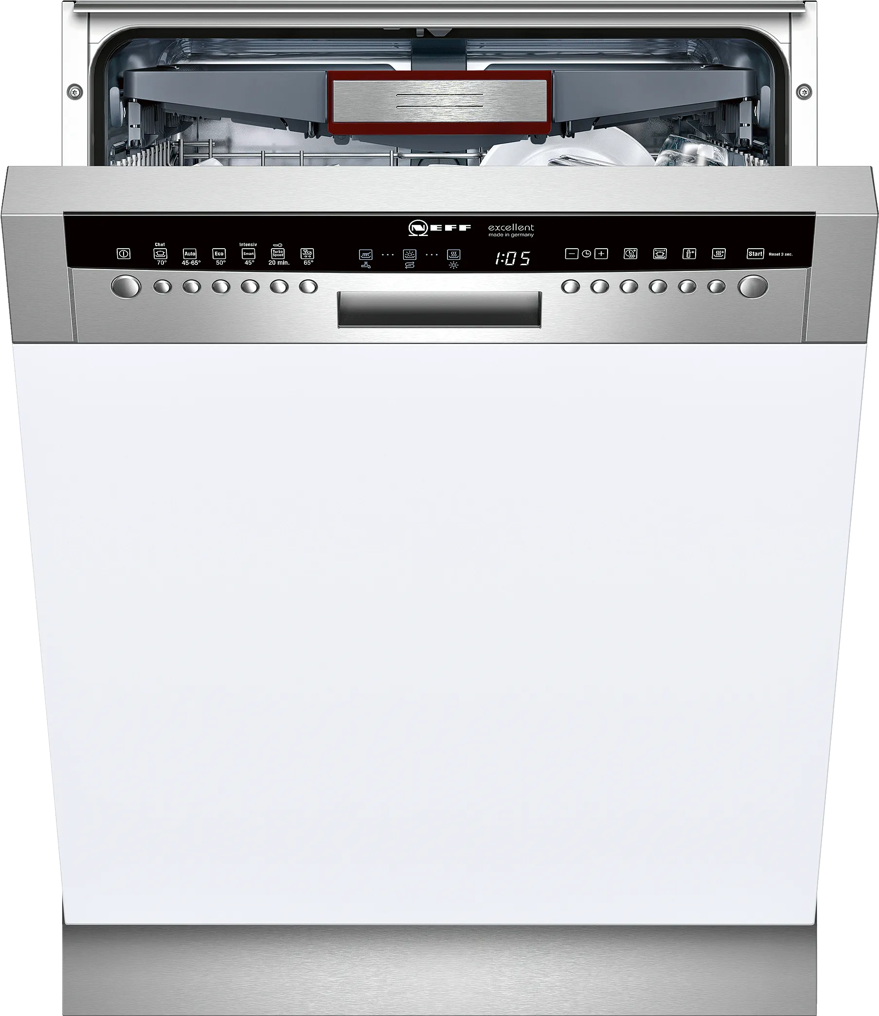  semi-integrated dishwasher 60 cm Brushed steel