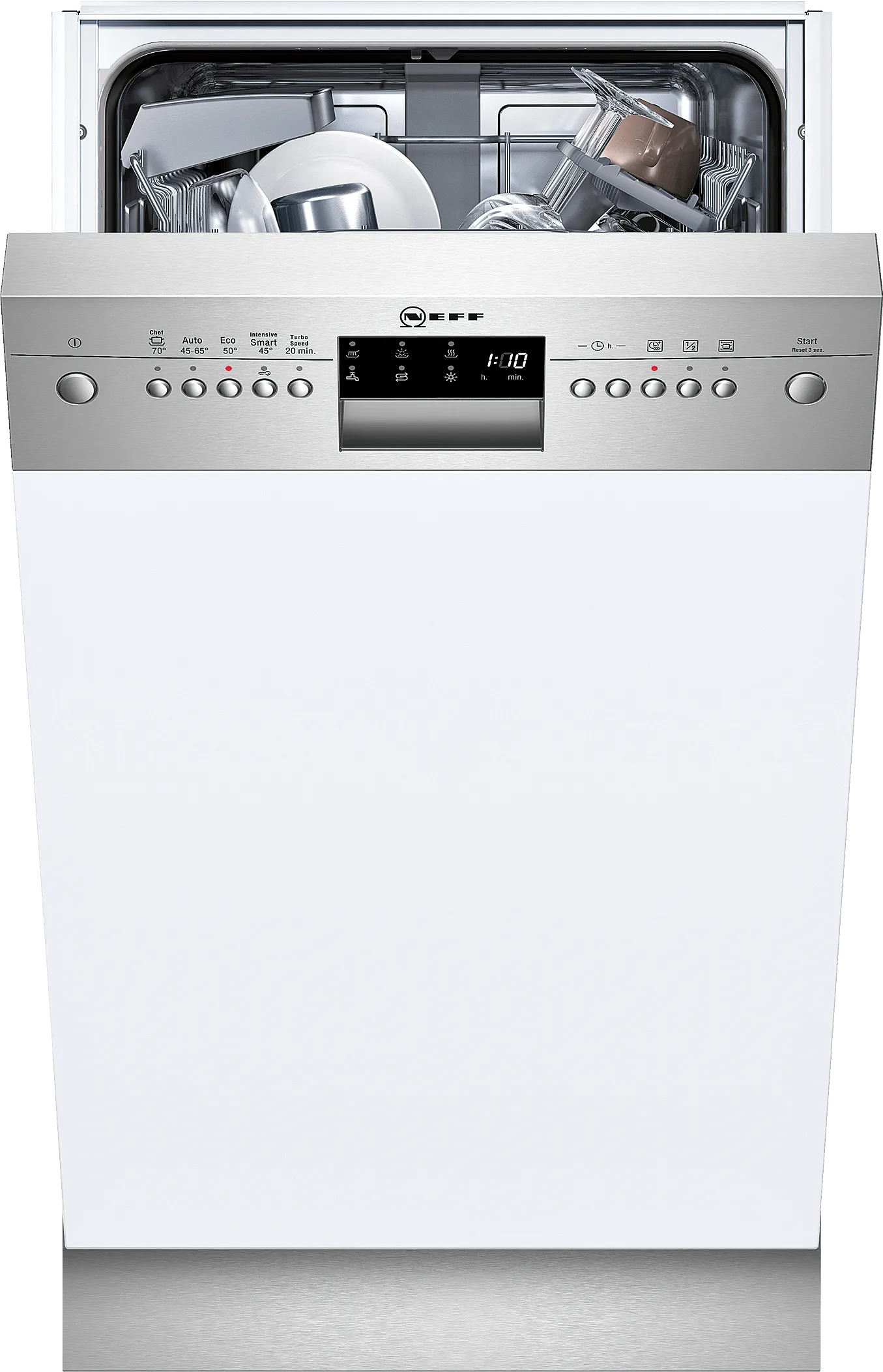  semi-integrated dishwasher 45 cm Brushed steel