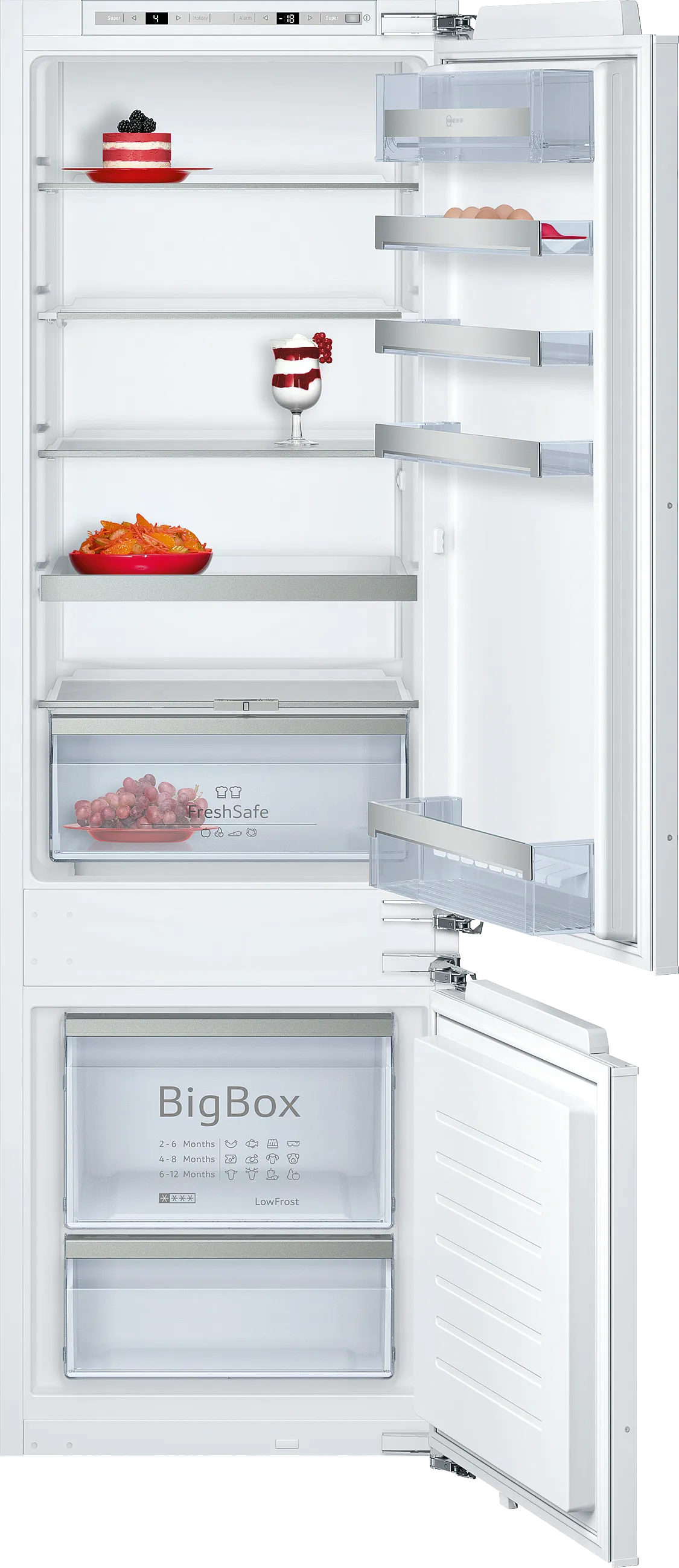 N 70 built-in fridge-freezer with freezer at bottom 177.2 x 55.8 cm flat hinge