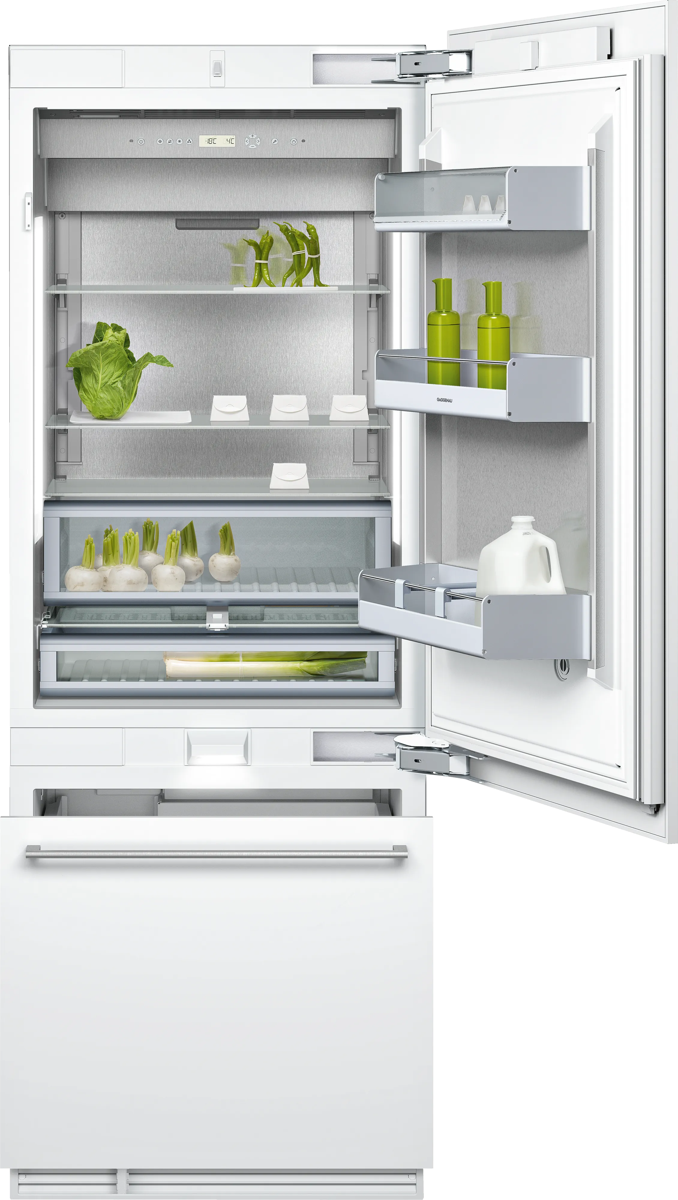 400 series Vario built-in fridge-freezer with freezer at bottom 212.5 x 75.6 cm flat hinge 