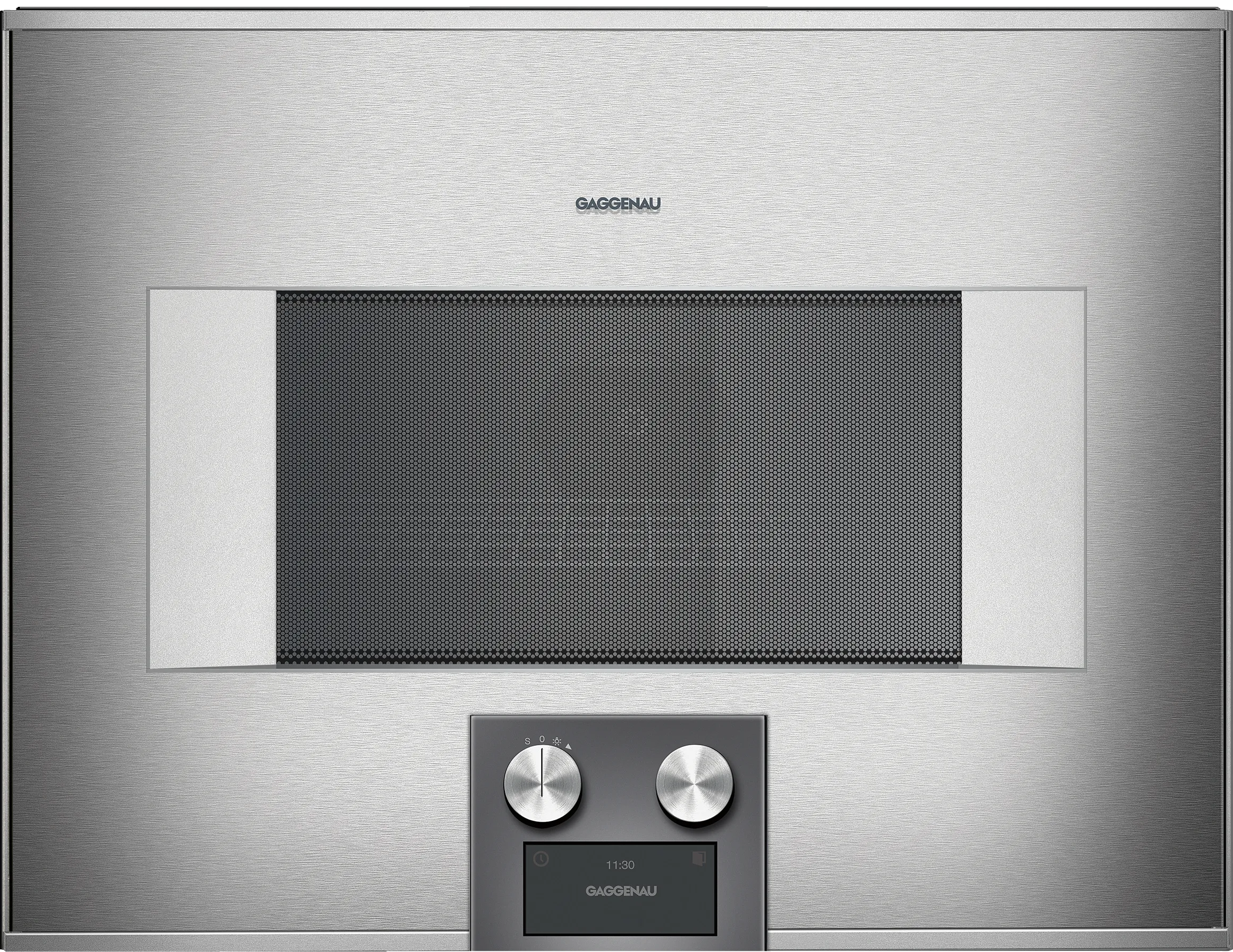 400 series built-in compact oven with microwave function 60 x 45 cm Door hinge: Right, Stainless steel behind glass 