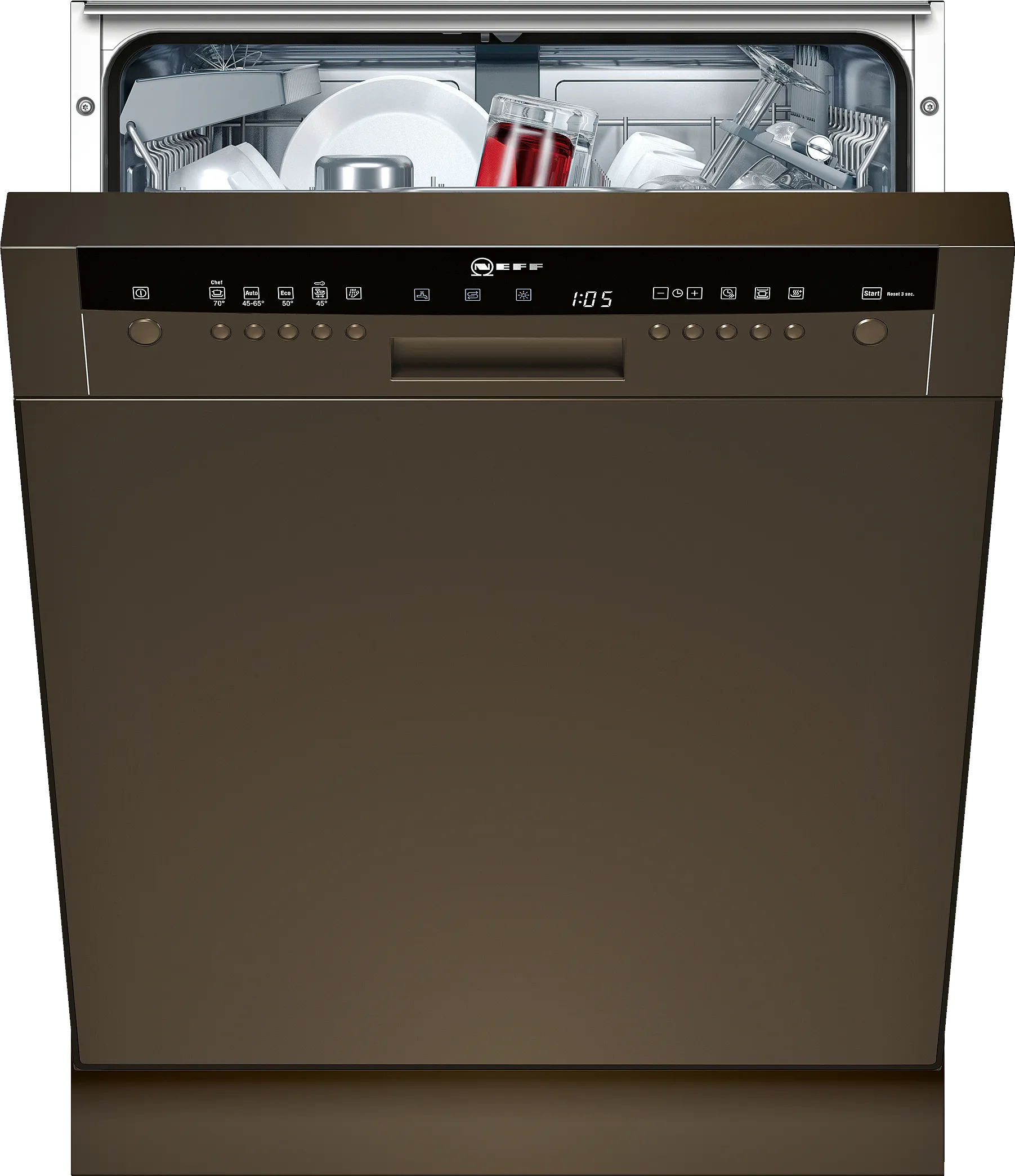  semi-integrated dishwasher 60 cm Brown