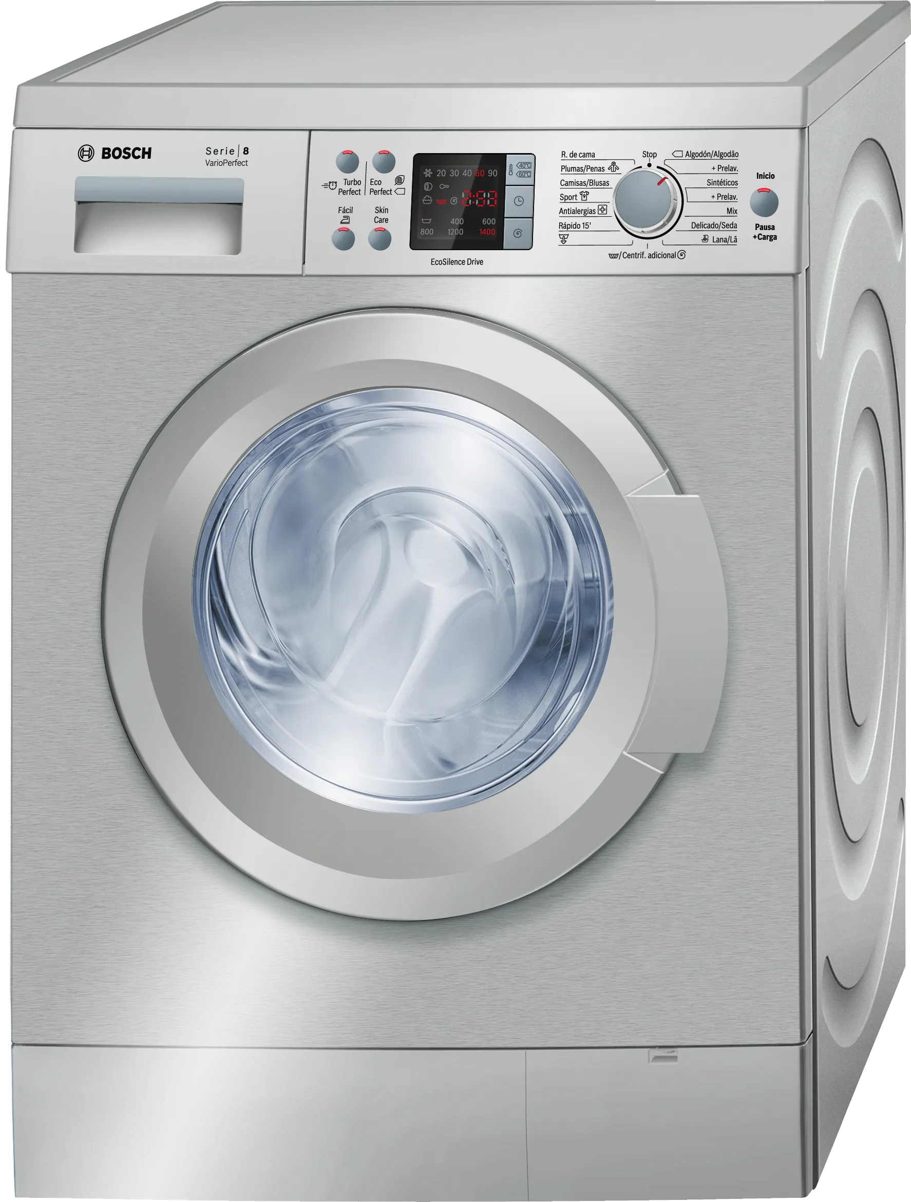 Serie 8 Lavadora de carga frontal 9 kg máx. 1400 rpm, Acero inoxidable