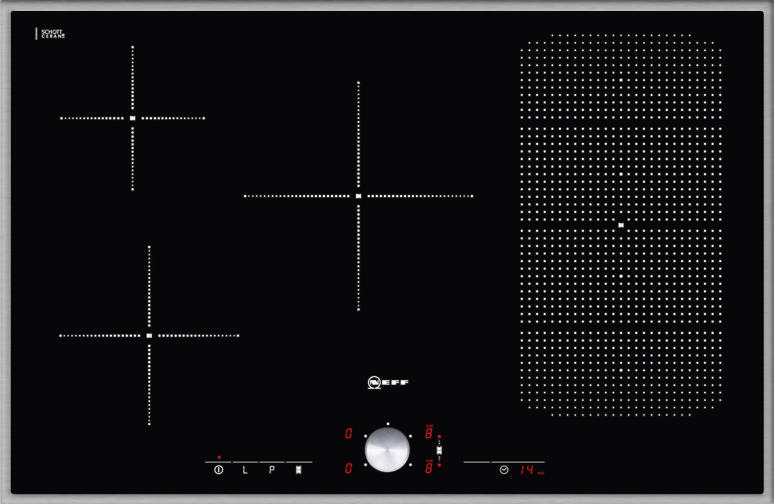 Induction hob 80 cm Black,  