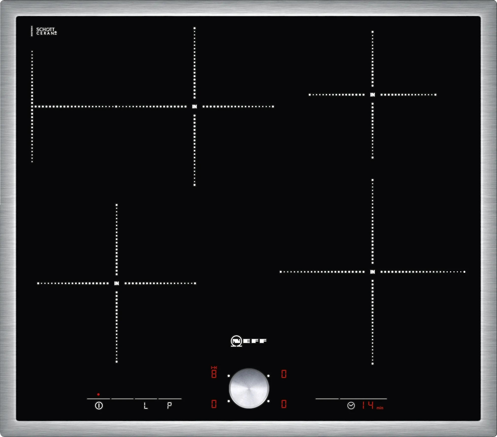 Induction hob 60 cm surface mount with frame