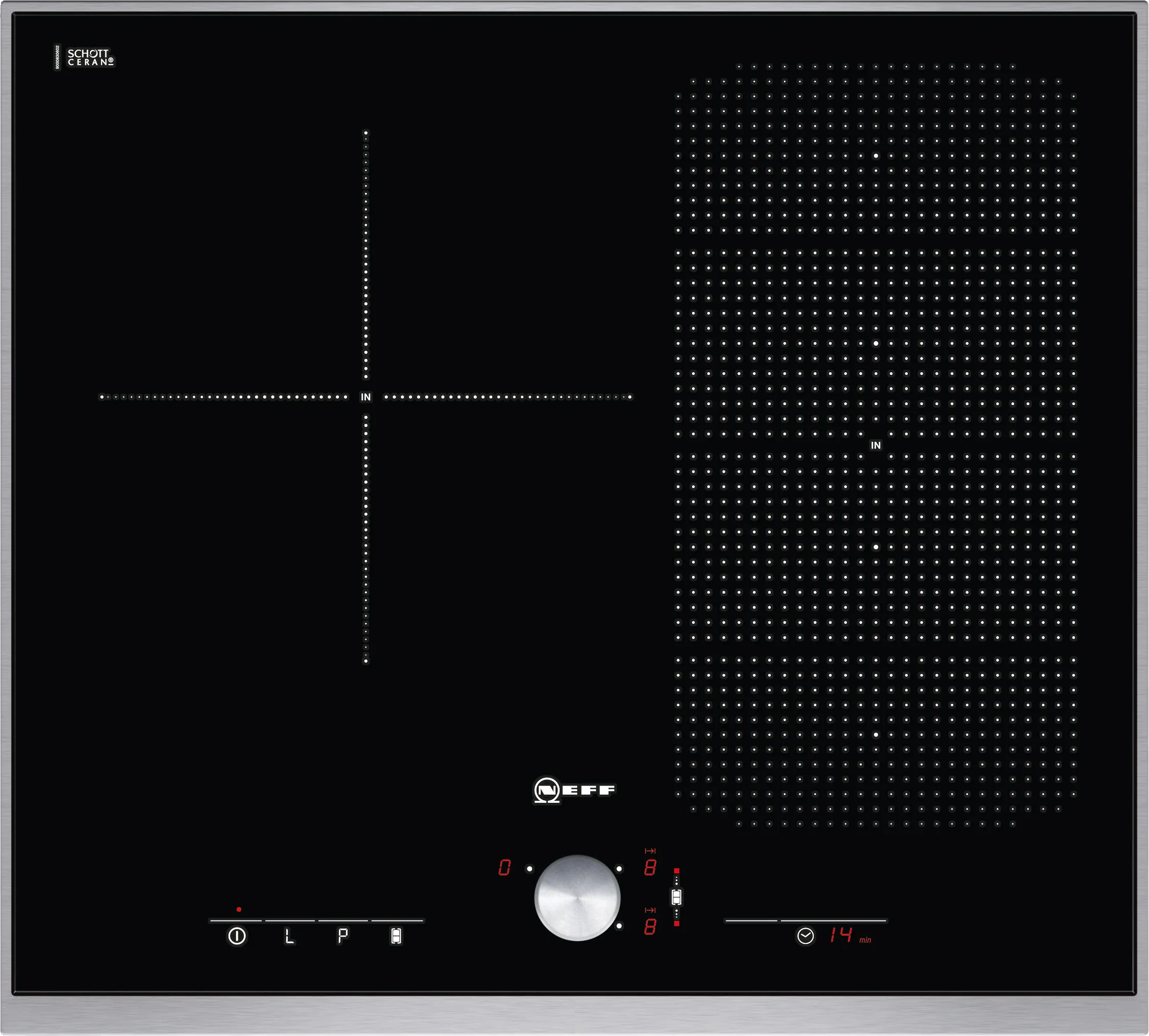 Flex induction hob 60 cm surface mount with frame