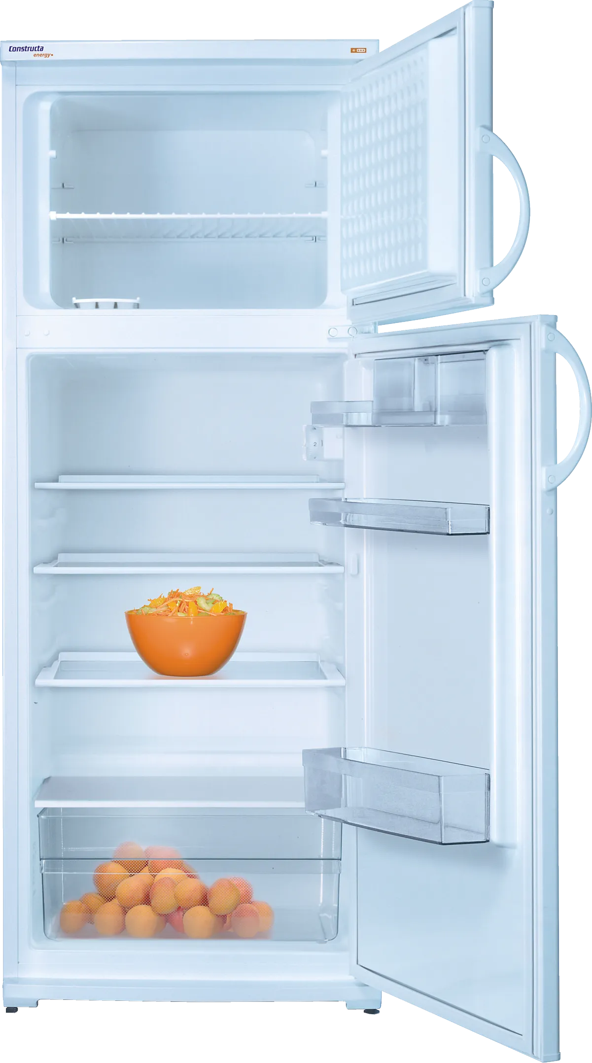 free-standing fridge-freezer with freezer at top 140.5 x 55 cm White