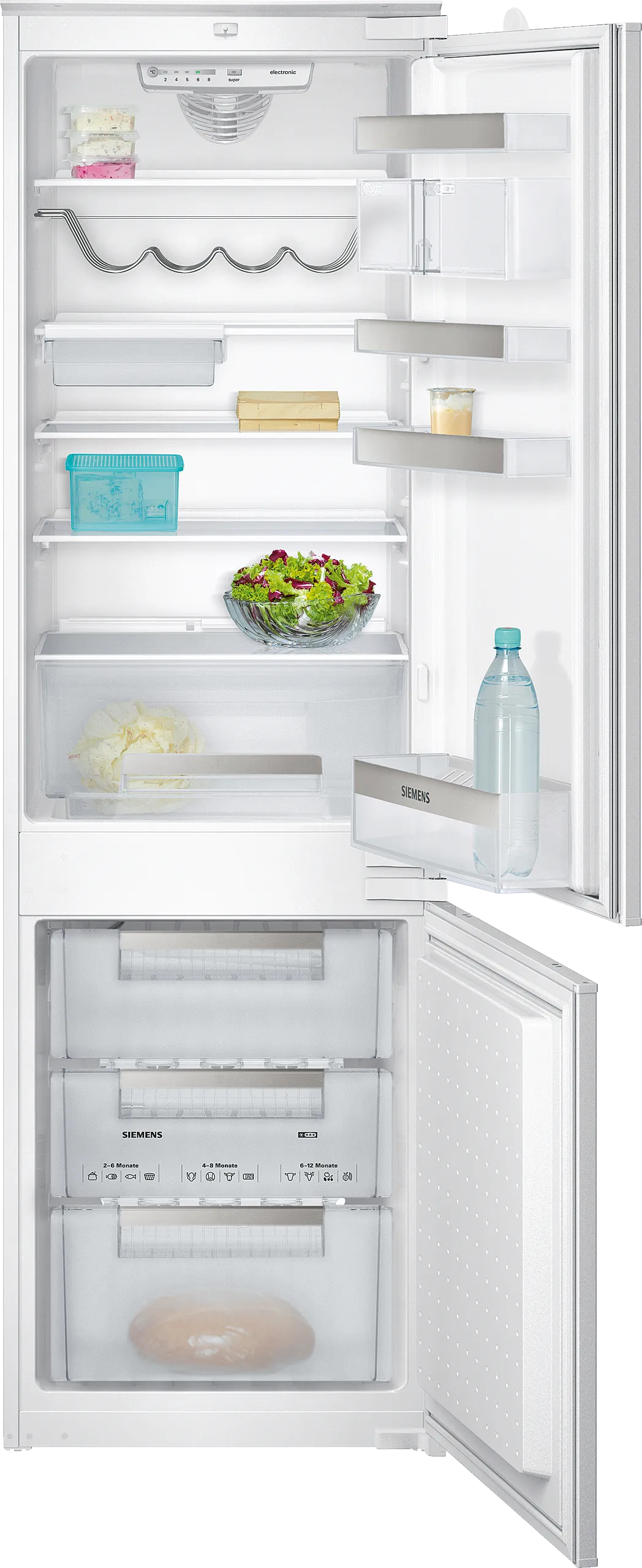 iQ300 built-in fridge-freezer with freezer at bottom 177.2 x 54.1 cm sliding hinge