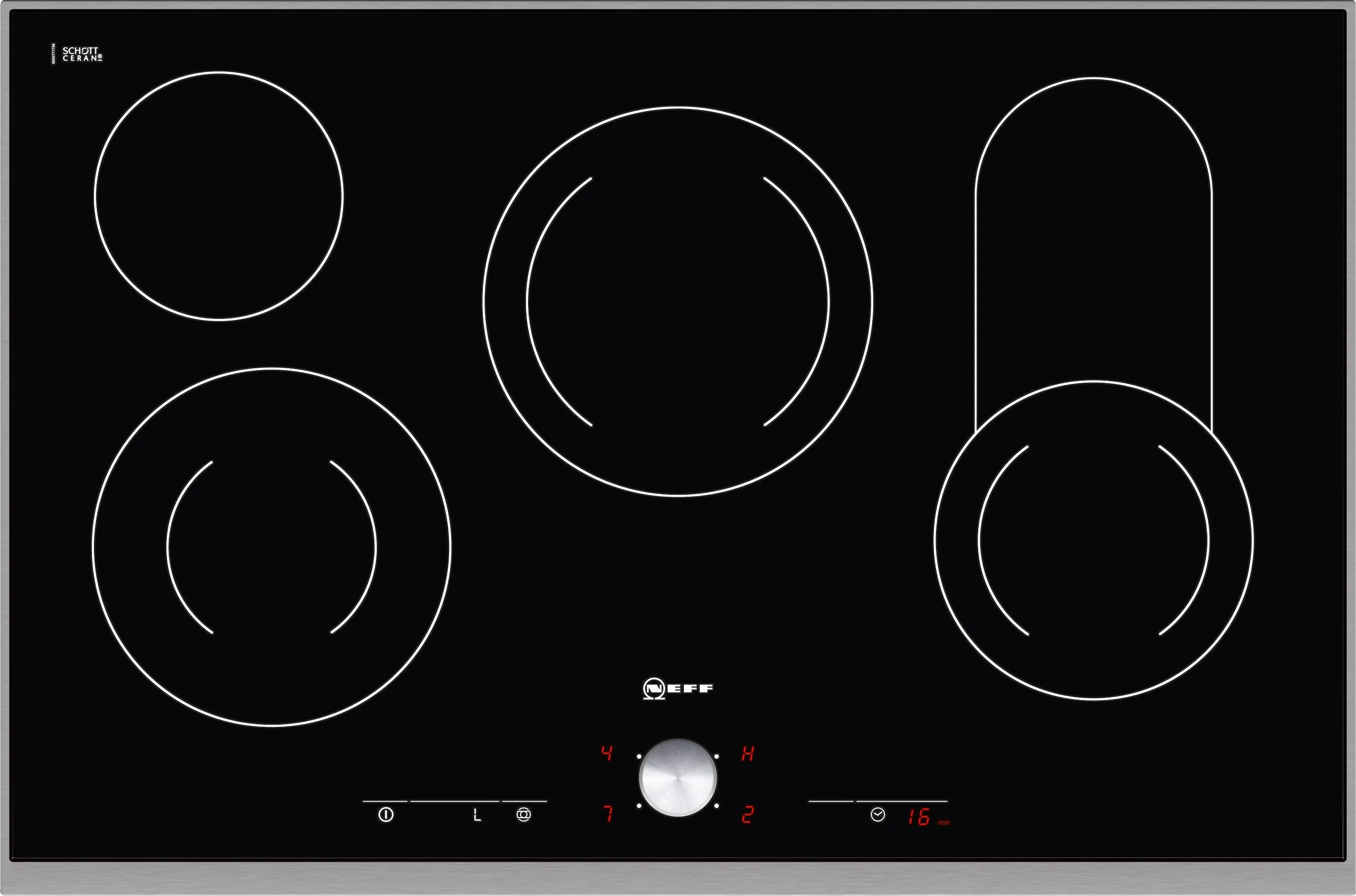  Electric hob 80 cm surface mount with frame