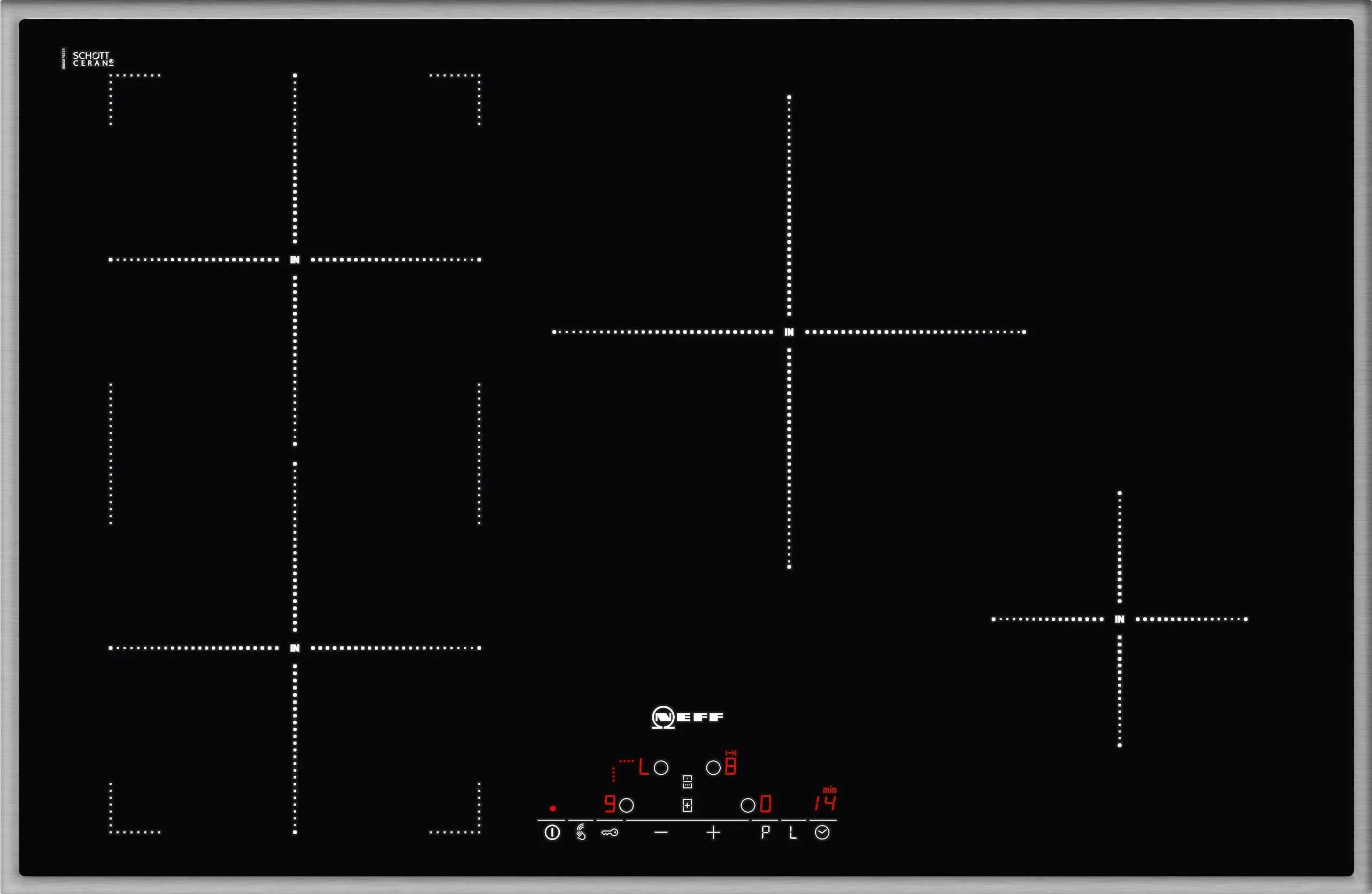  Induction hob 80 cm surface mount with frame