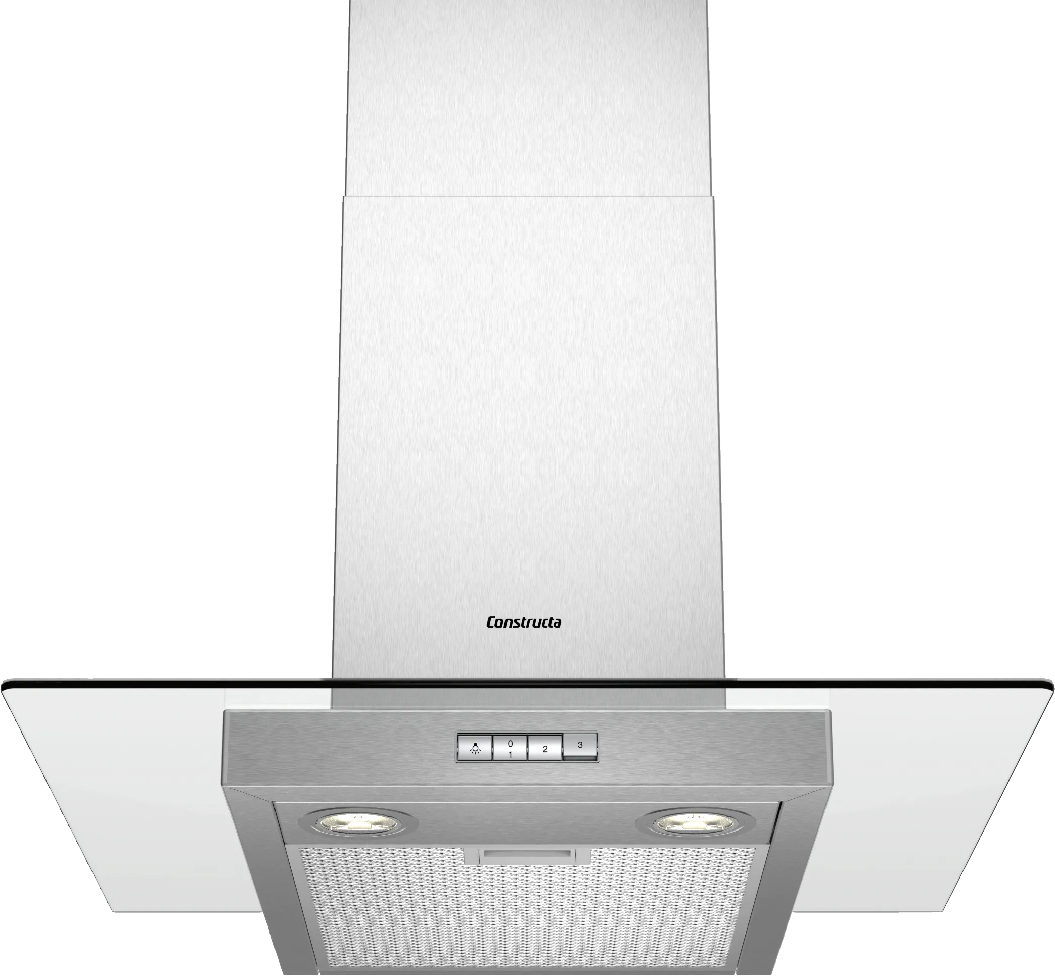  wall-mounted cooker hood 60 cm clear glass, Stainless steel