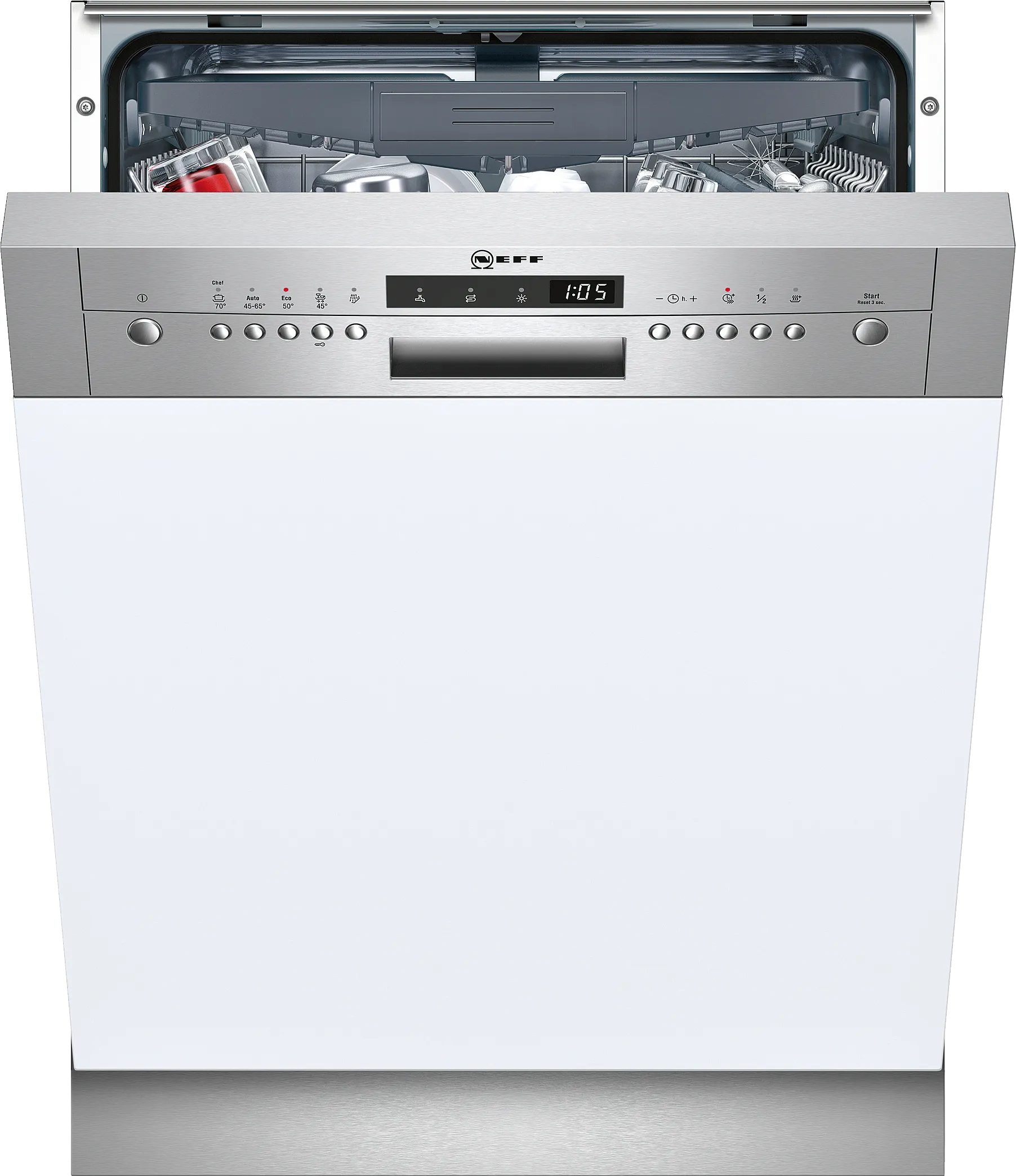  semi-integrated dishwasher 60 cm Brushed steel